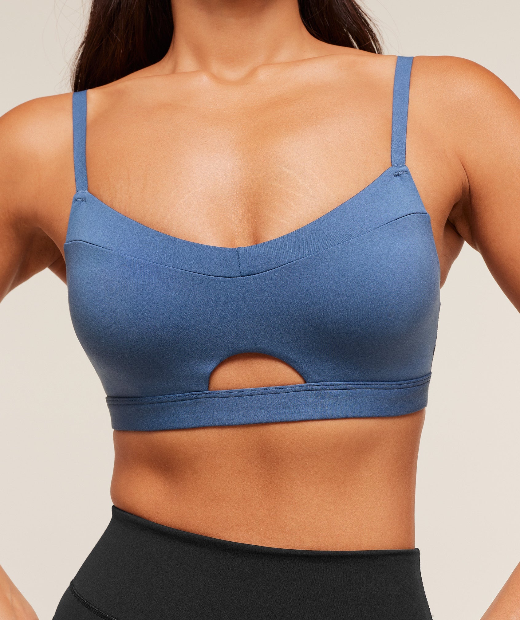 Women's Gymshark Balcony Peekaboo Sports Bra Compound Blue