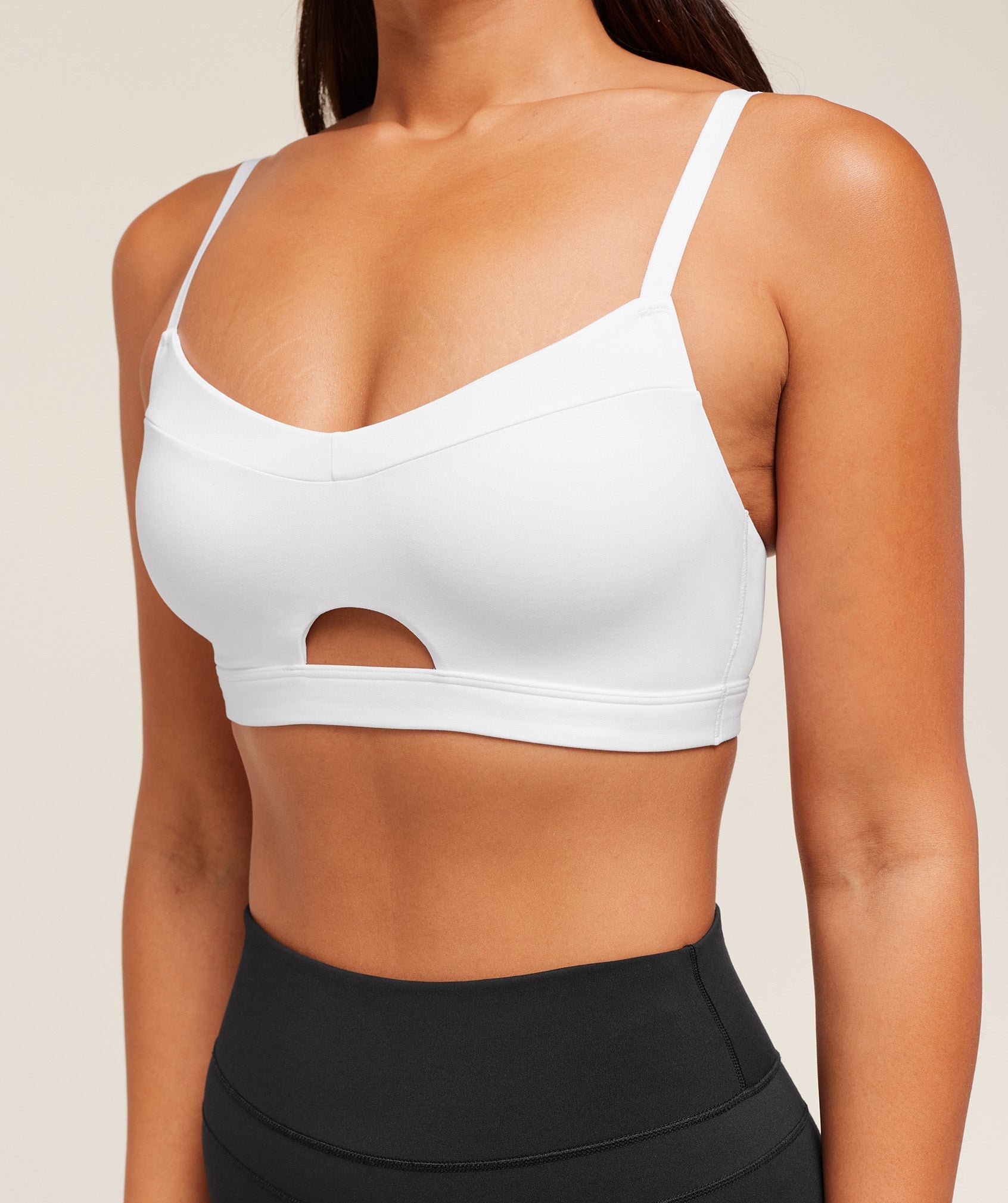 Women's Gymshark Balcony Peekaboo Sports Bra White