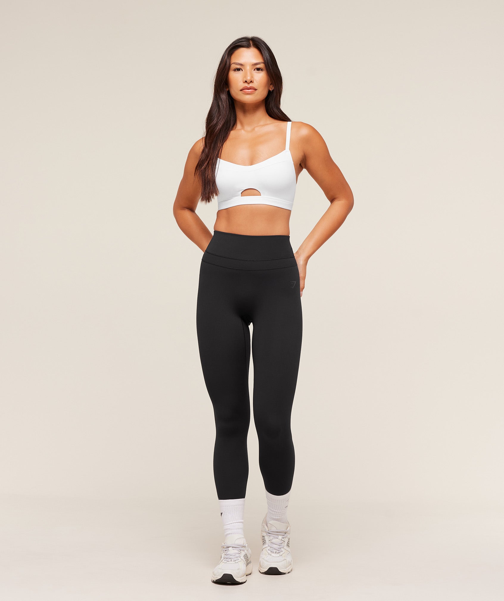 Women's Gymshark Balcony Peekaboo Sports Bra White