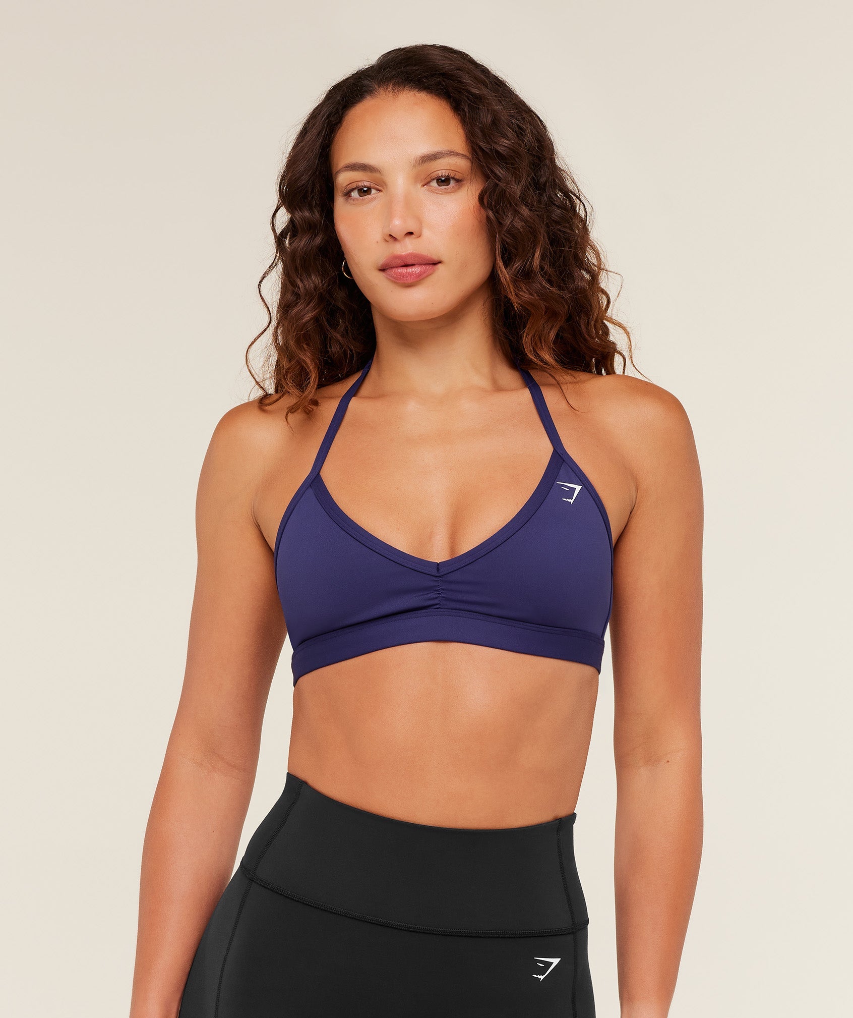 Women's Gymshark Minimal Halterneck Sports Bra Indigo Purple