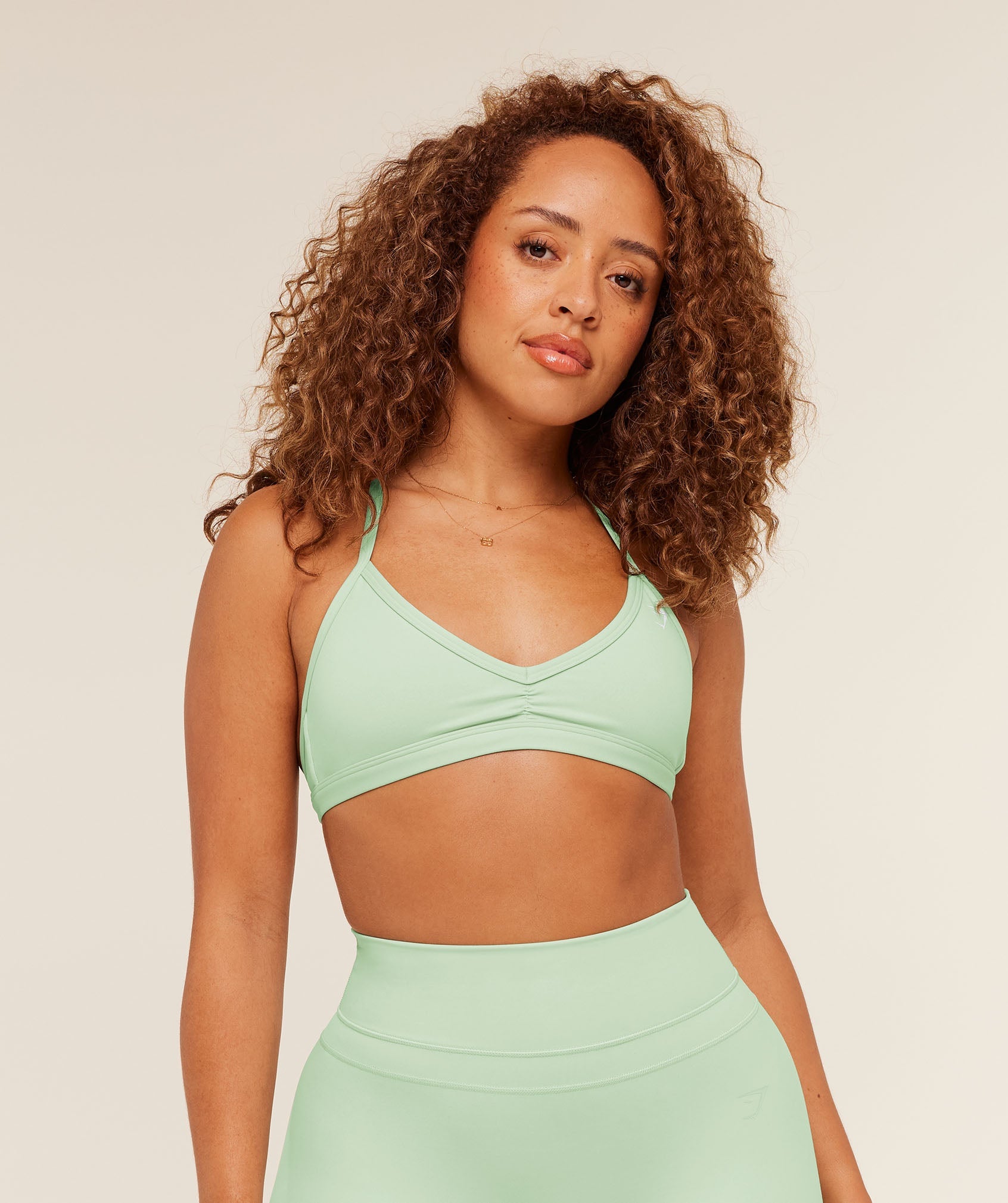 Women's Gymshark Minimal Sports Bra Clay Green