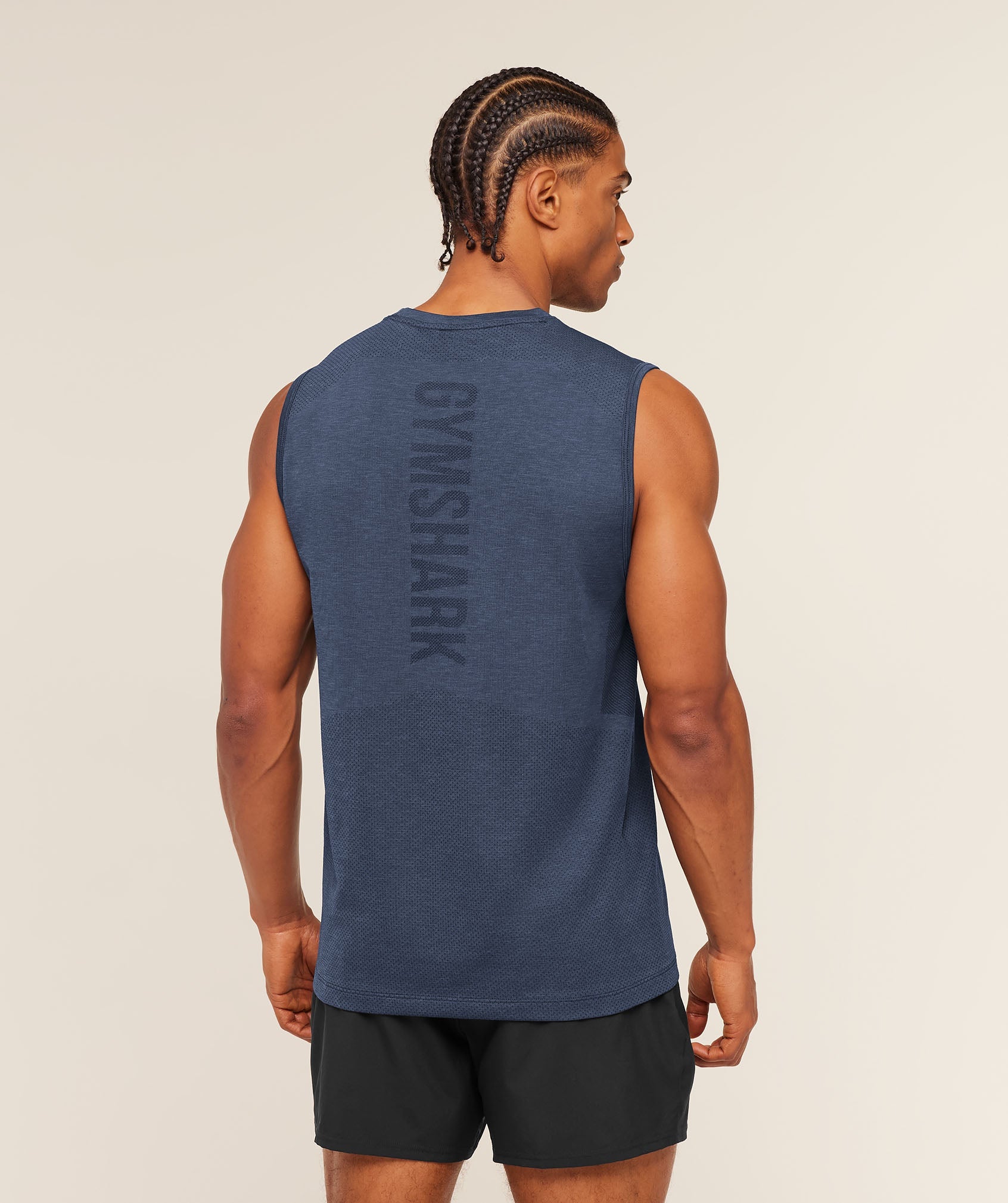 Gymshark Lightweight Seamless Tank Heavy Blue