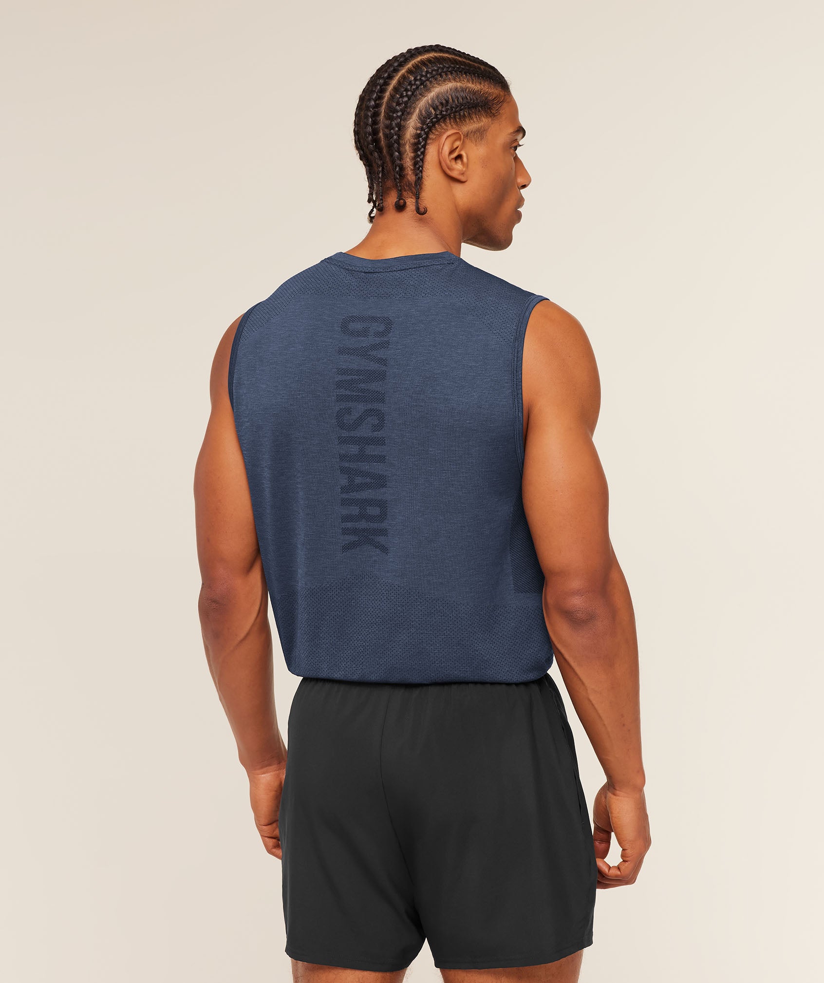 Gymshark Lightweight Seamless Tank Heavy Blue