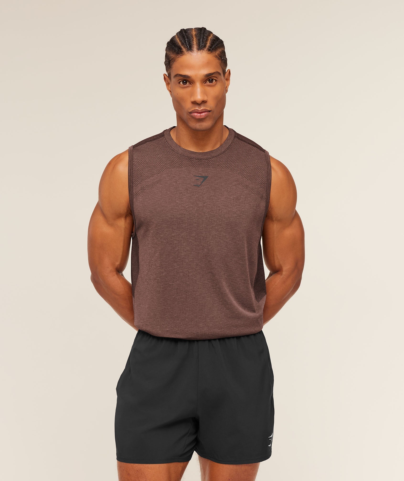 Gymshark Lightweight Seamless Tank Soft Brown