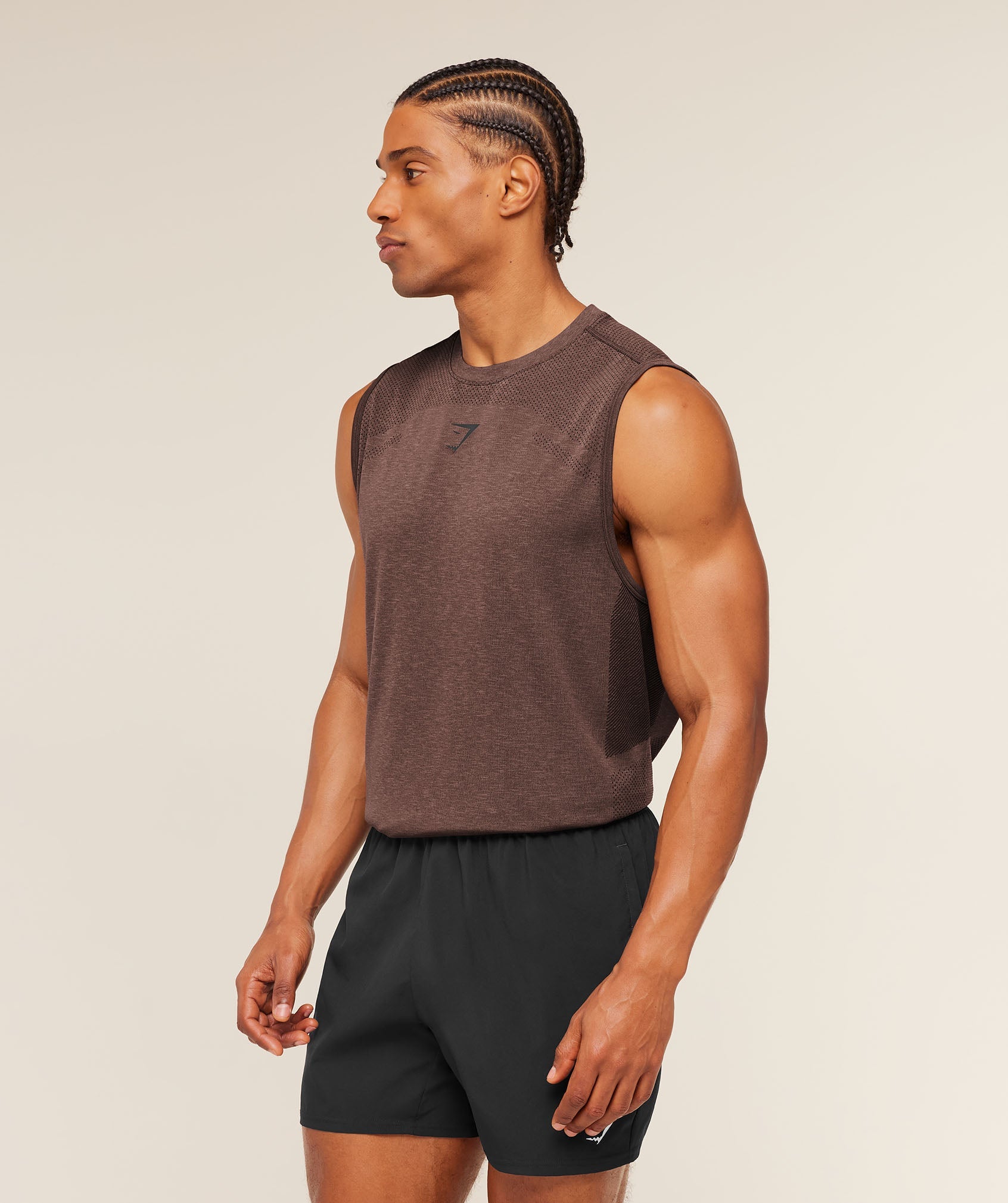 Gymshark Lightweight Seamless Tank Soft Brown