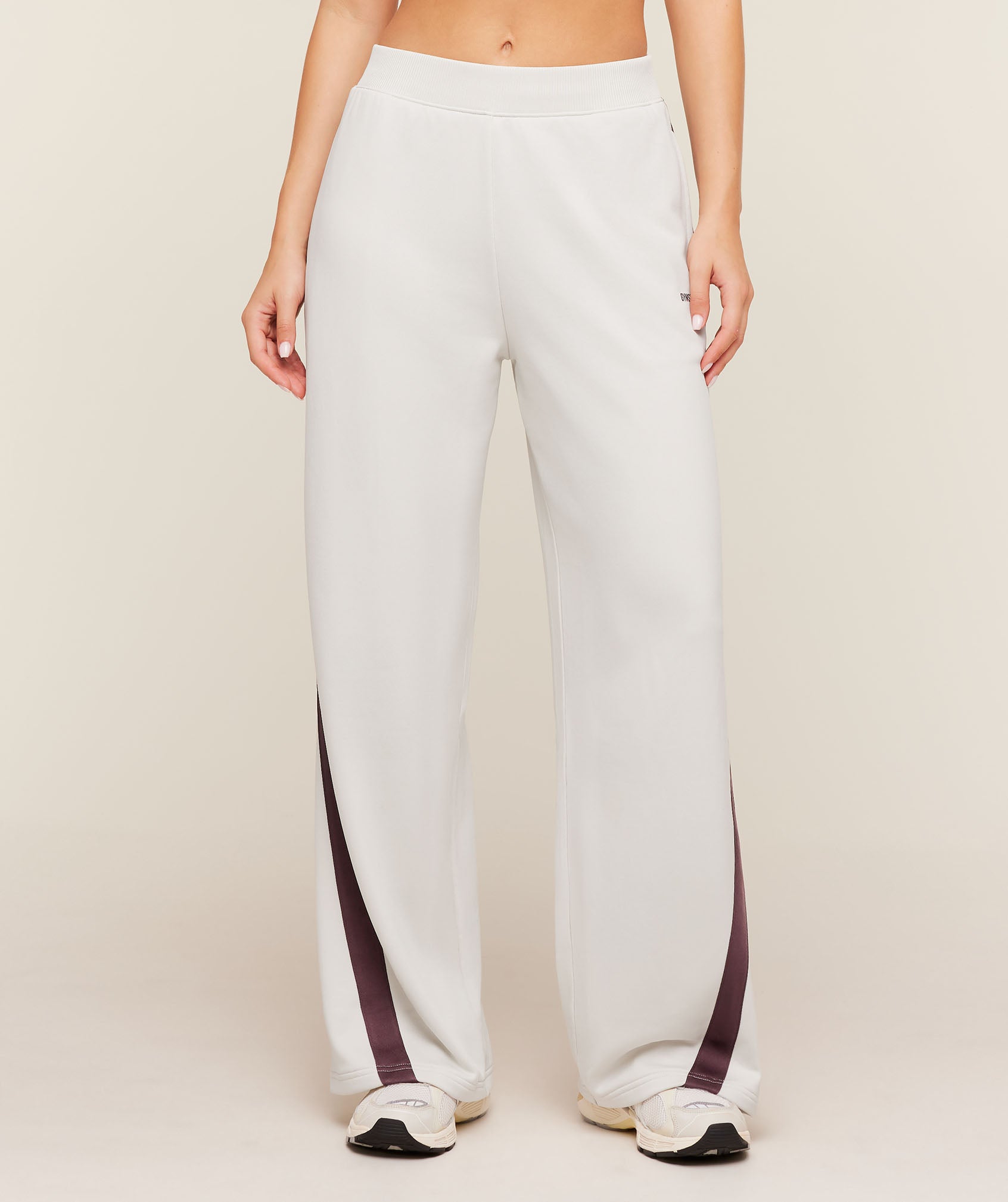 Women's Gymshark Lightweight Tricot Wide Leg Pants Tinted White