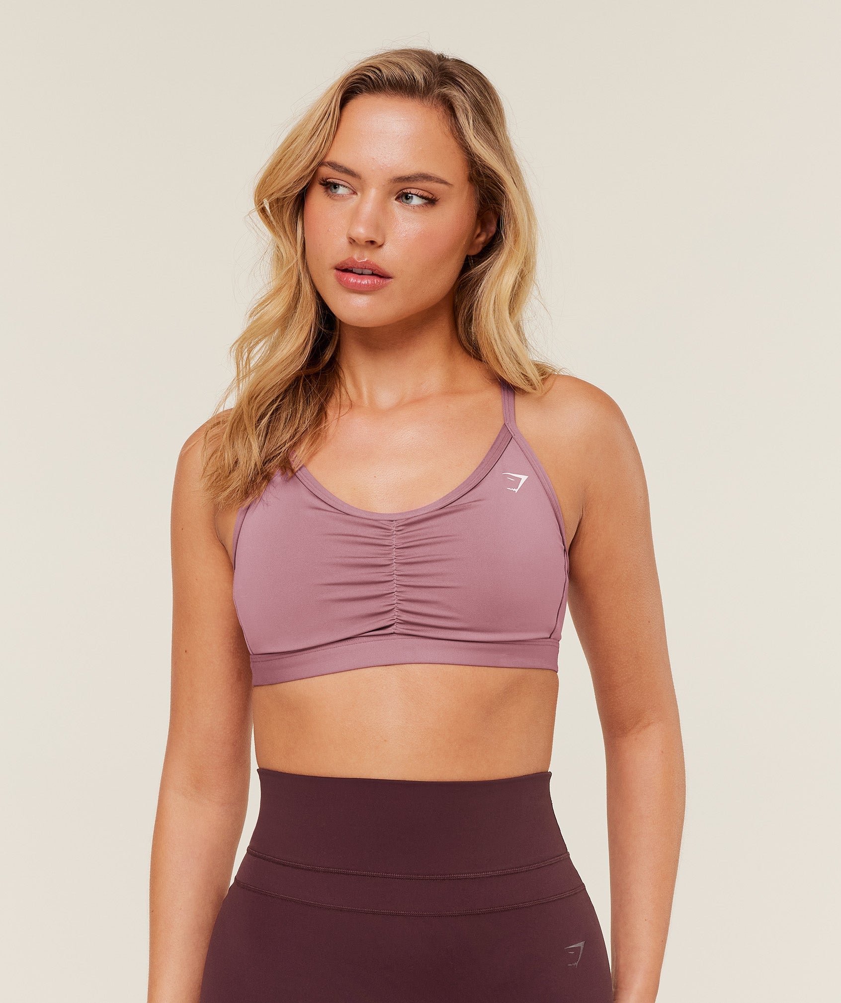 Women's Gymshark Ruched Sports Bra Calm Pink