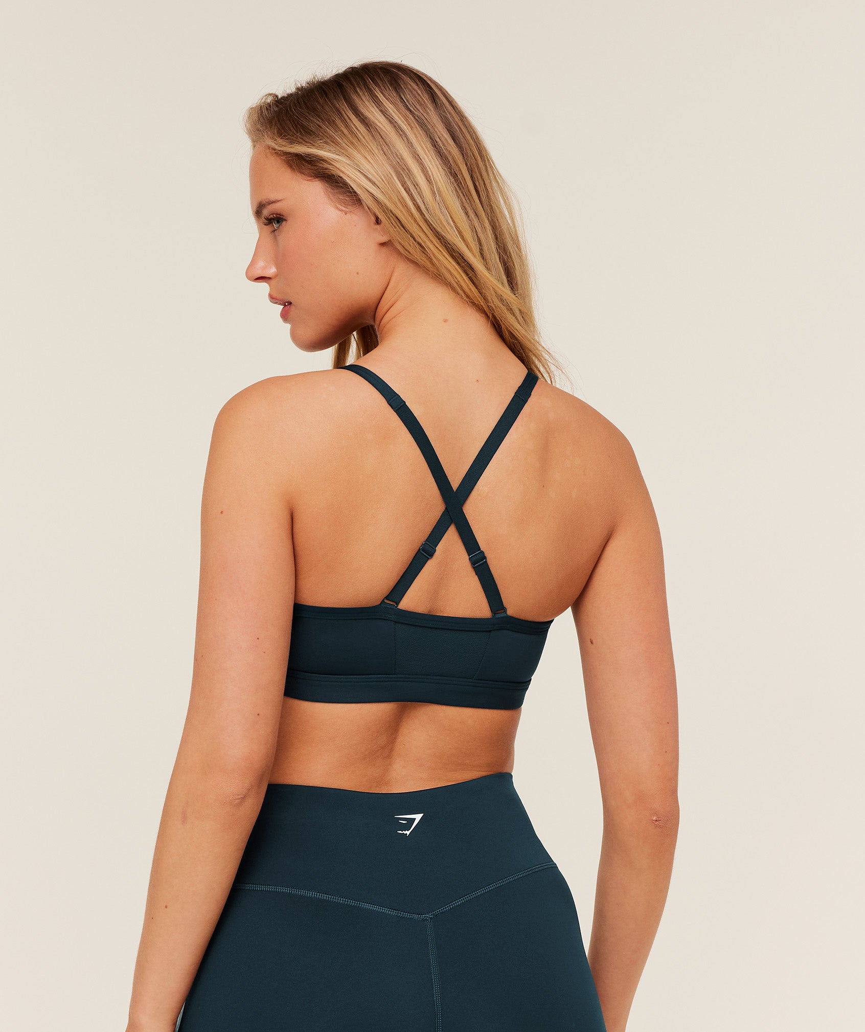 Women's Gymshark Ruched Sports Bra Deep Petrol Blue