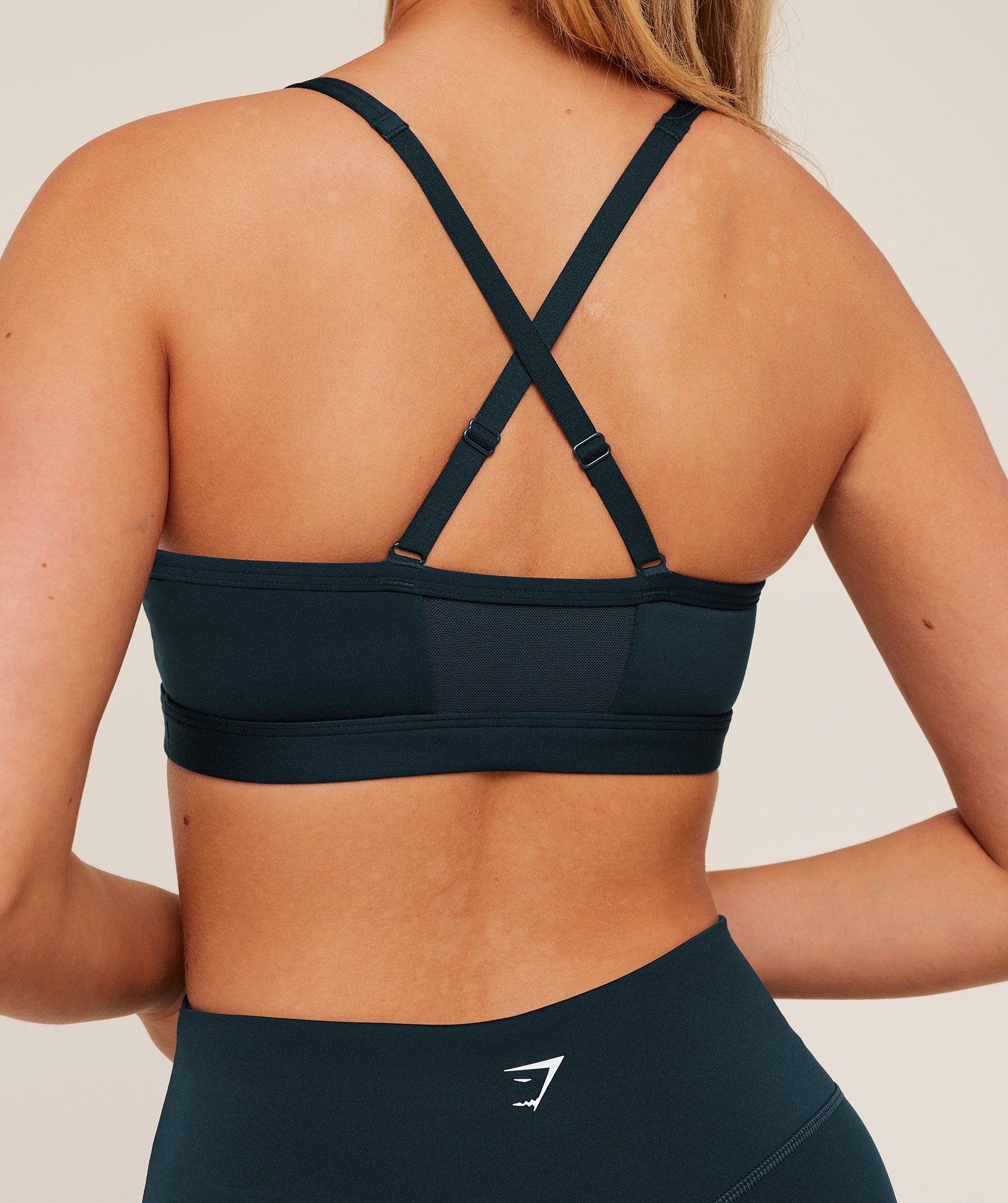 Women's Gymshark Ruched Sports Bra Deep Petrol Blue