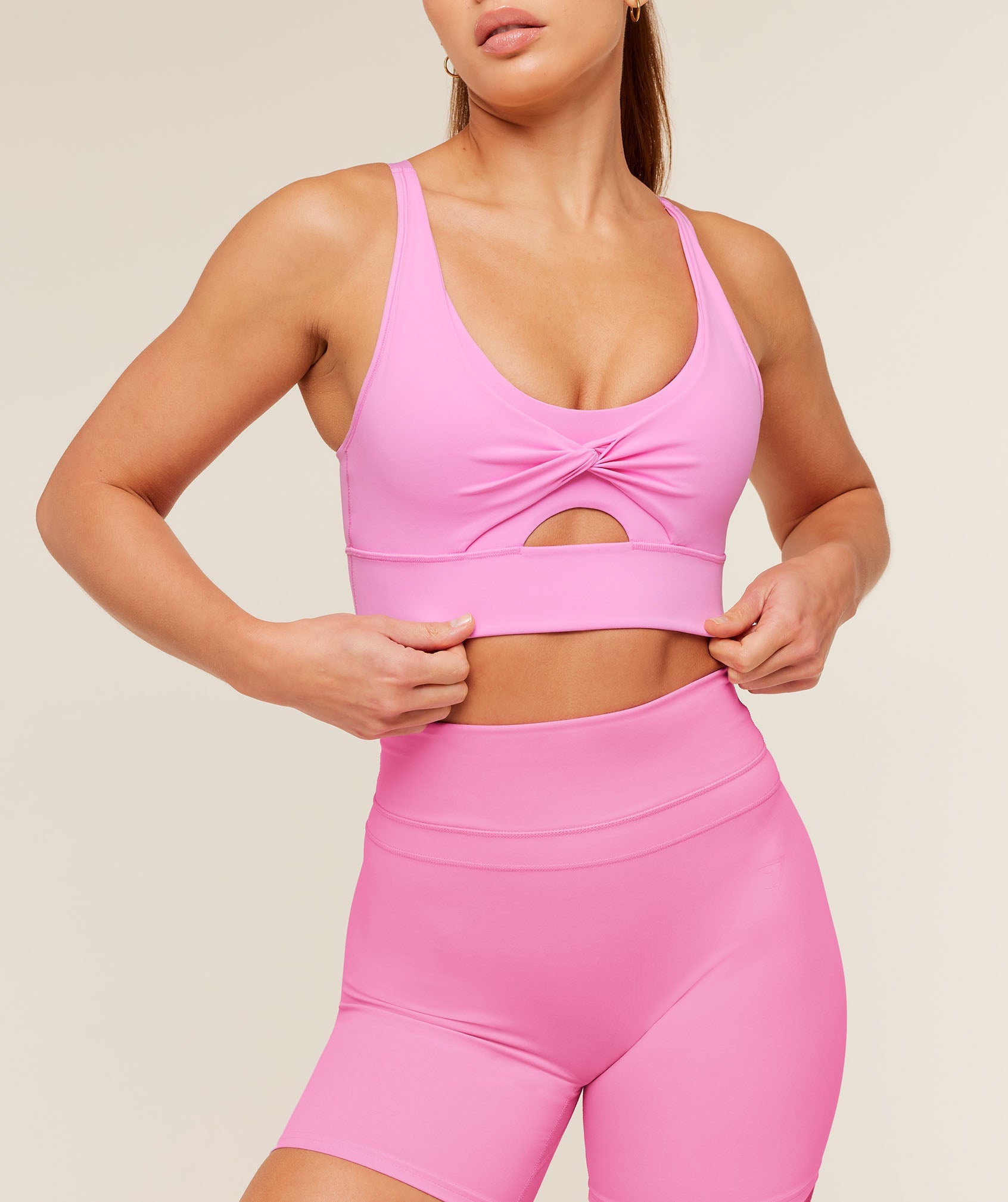 Women's Gymshark Twist Front Sports Bra Focus Pink