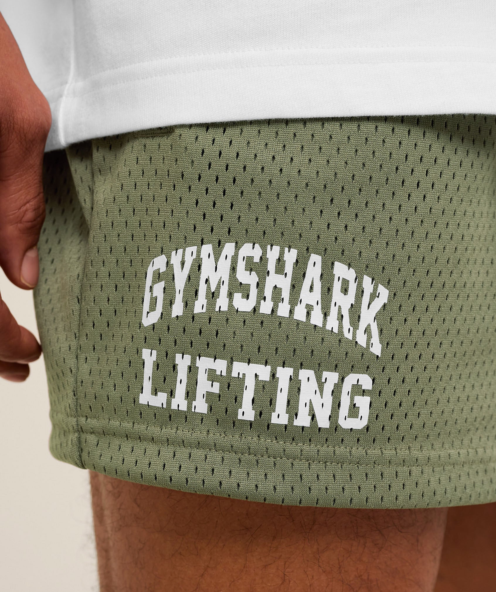 Gymshark Lifting Mesh 5" Shorts Base Green