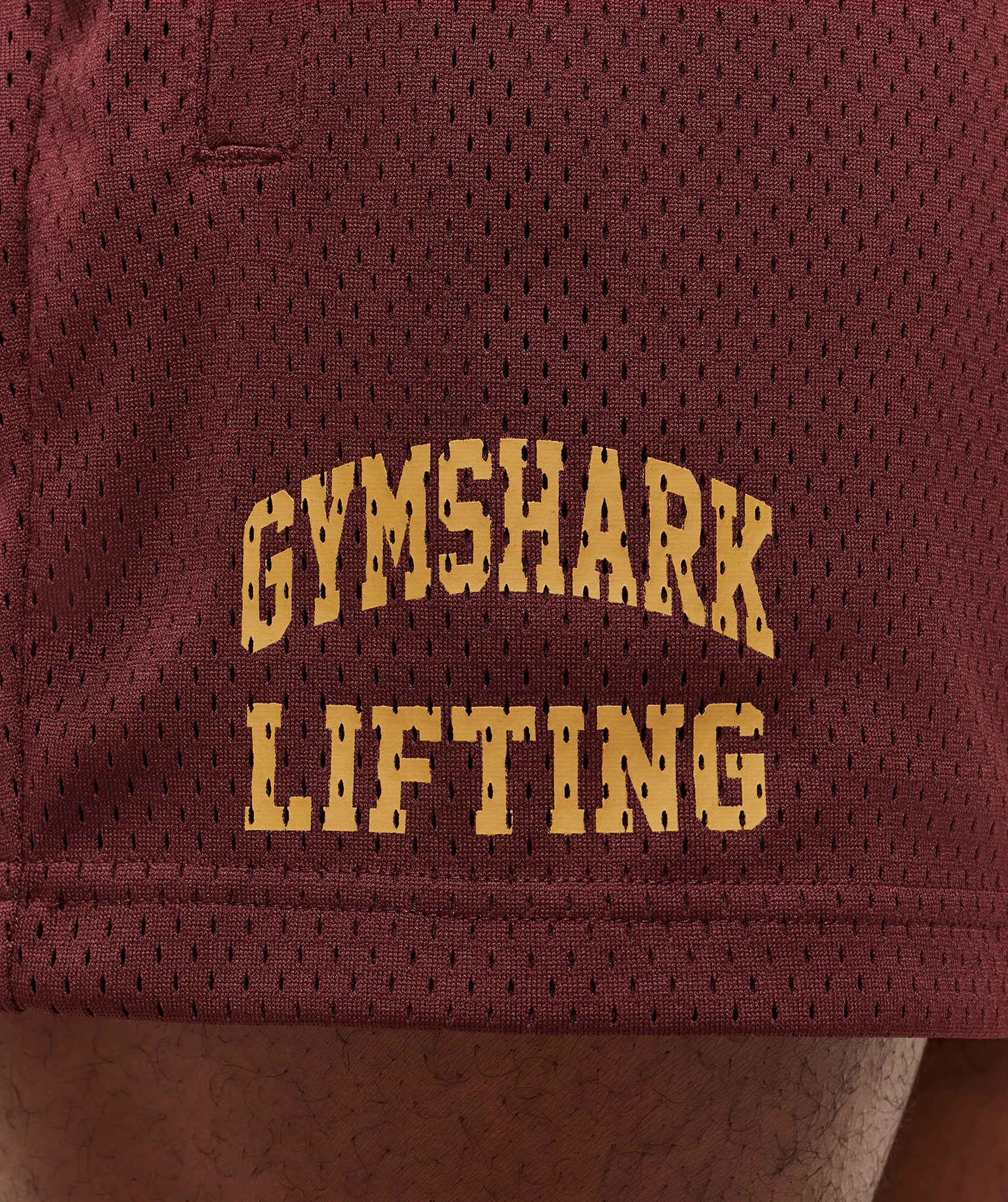 Gymshark Lifting Mesh 5" Shorts Rich Maroon