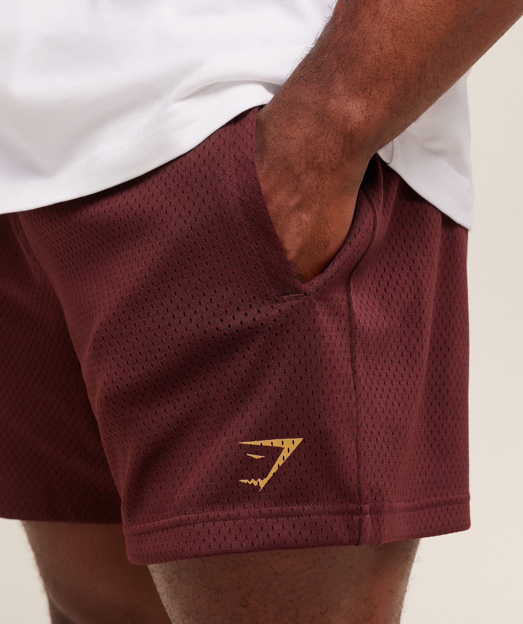 Gymshark Lifting Mesh 5" Shorts Rich Maroon