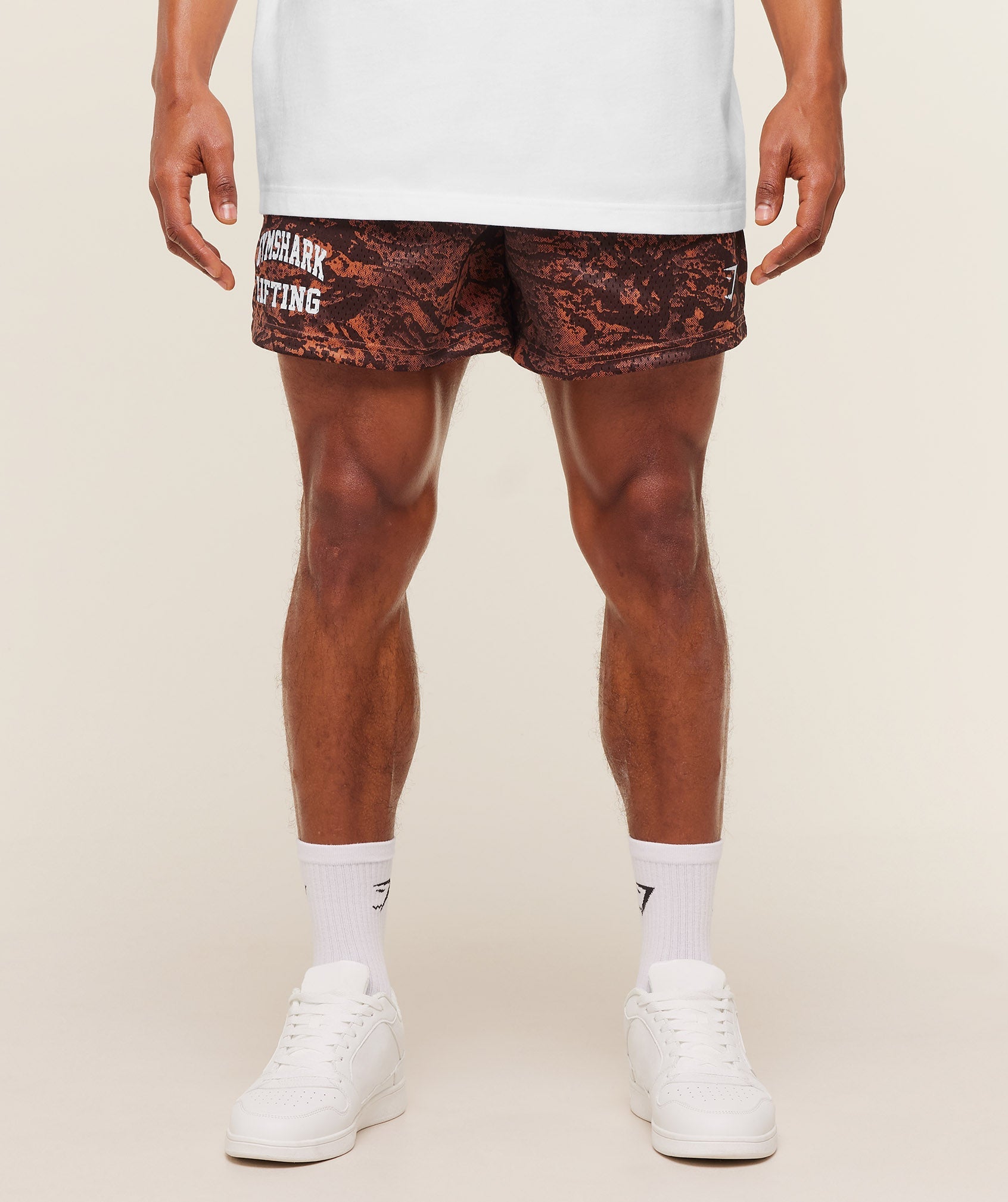 Gymshark Lifting Mesh 5" Shorts Terracotta Orange