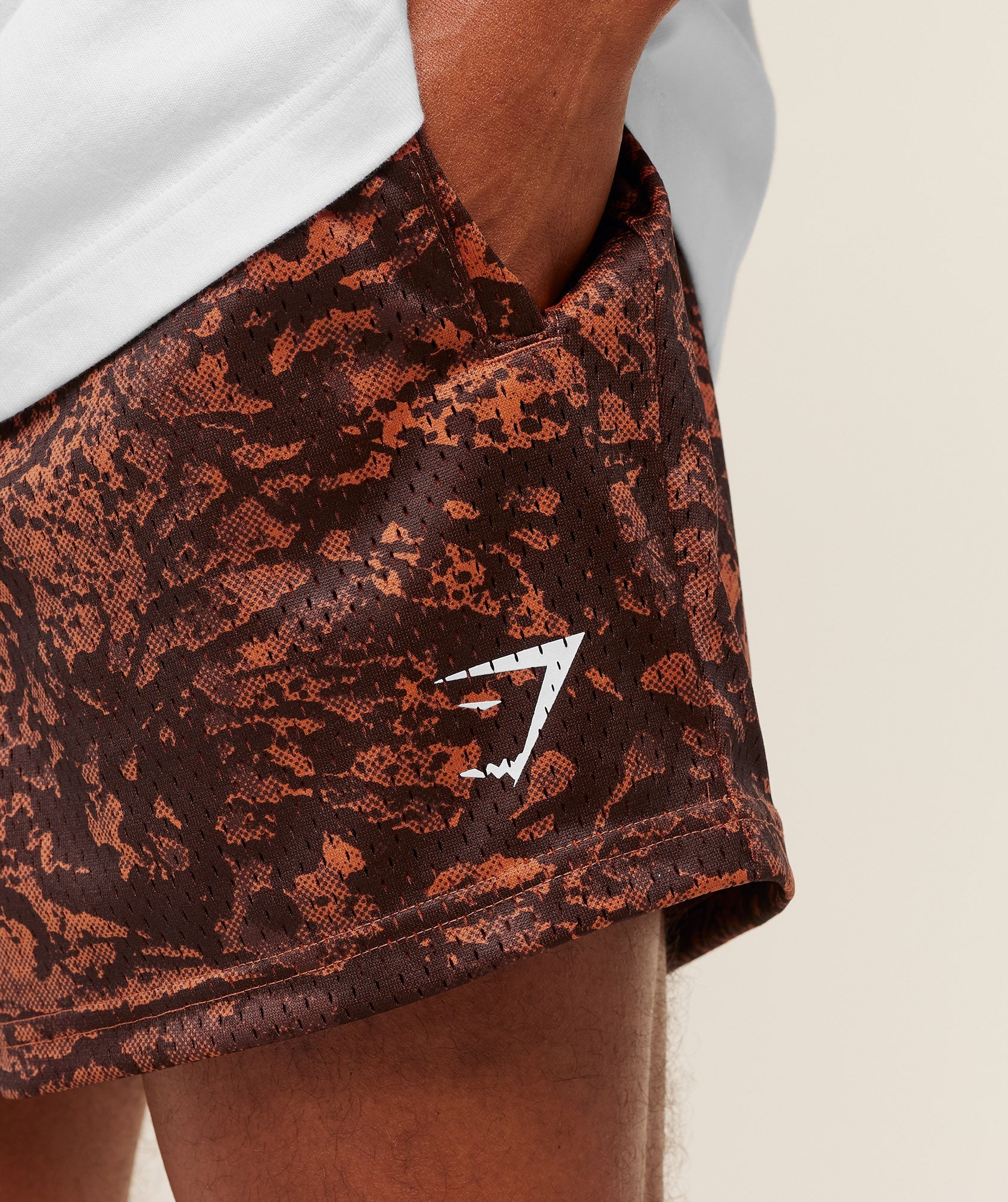 Gymshark Lifting Mesh 5" Shorts Terracotta Orange