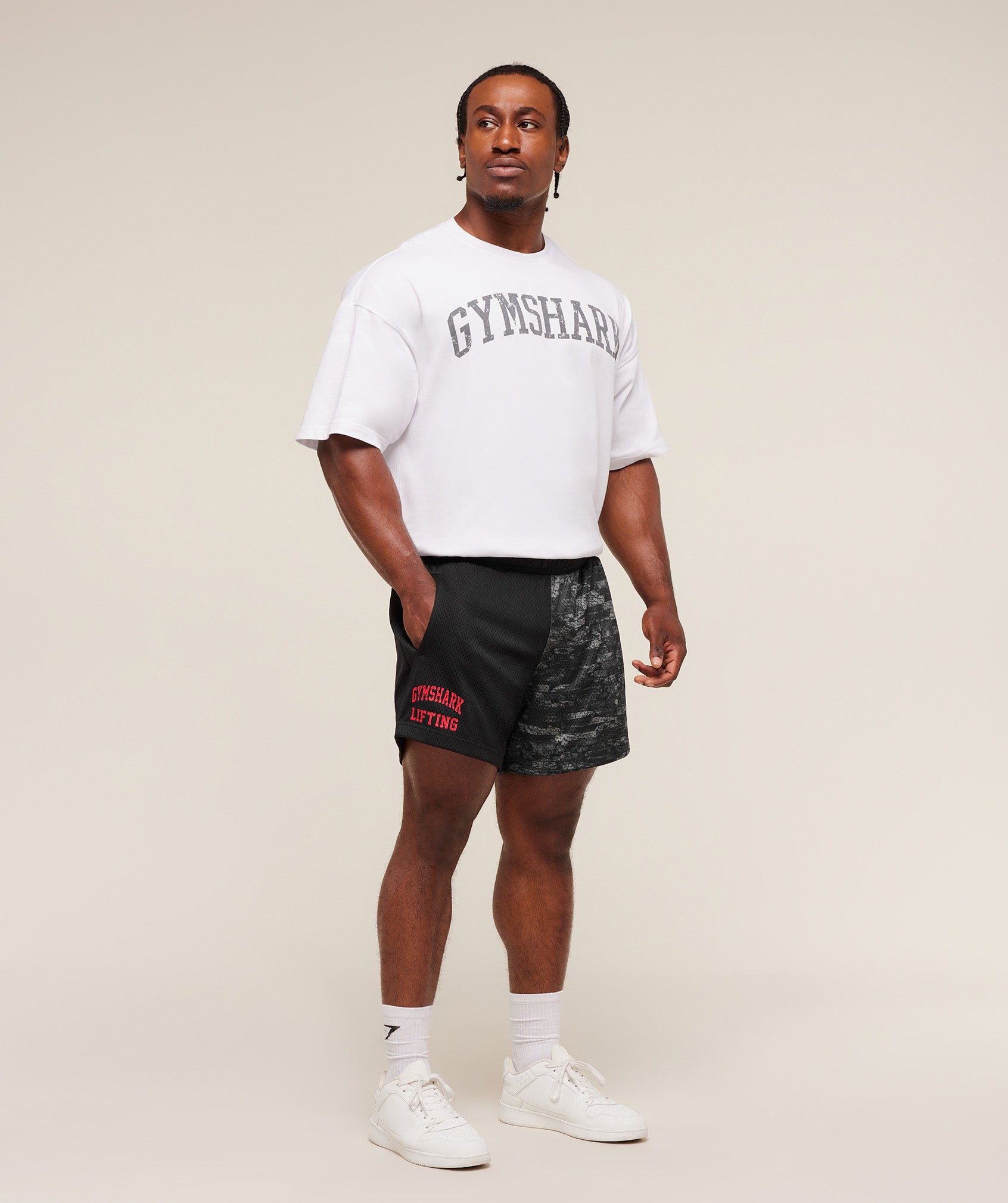Gymshark Lifting Mesh 5" Shorts Ash Grey