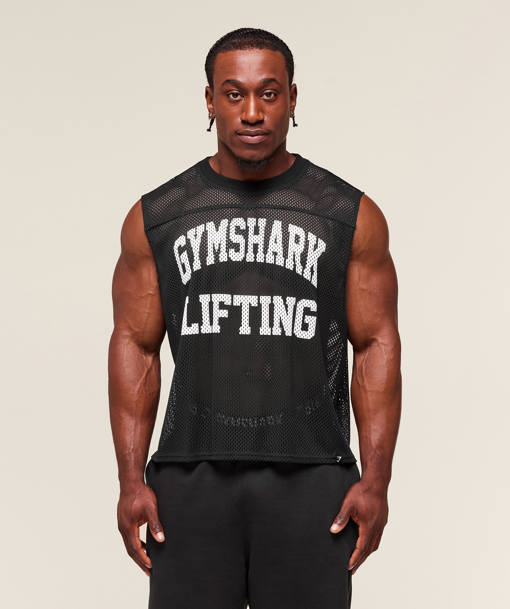 Gymshark Mesh Oversized Tank Black