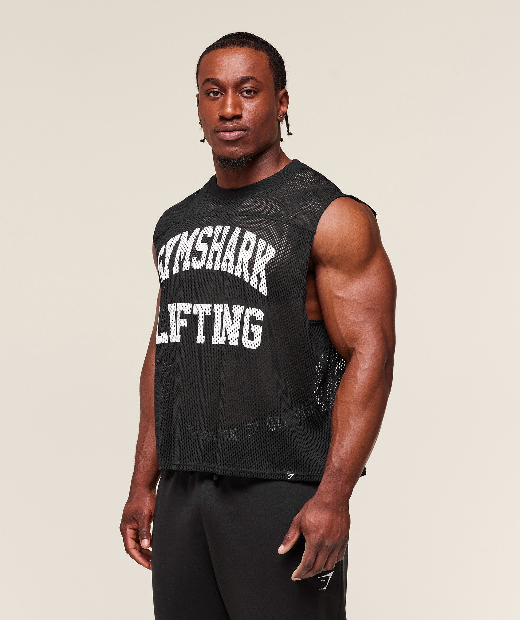 Gymshark Mesh Oversized Tank Black