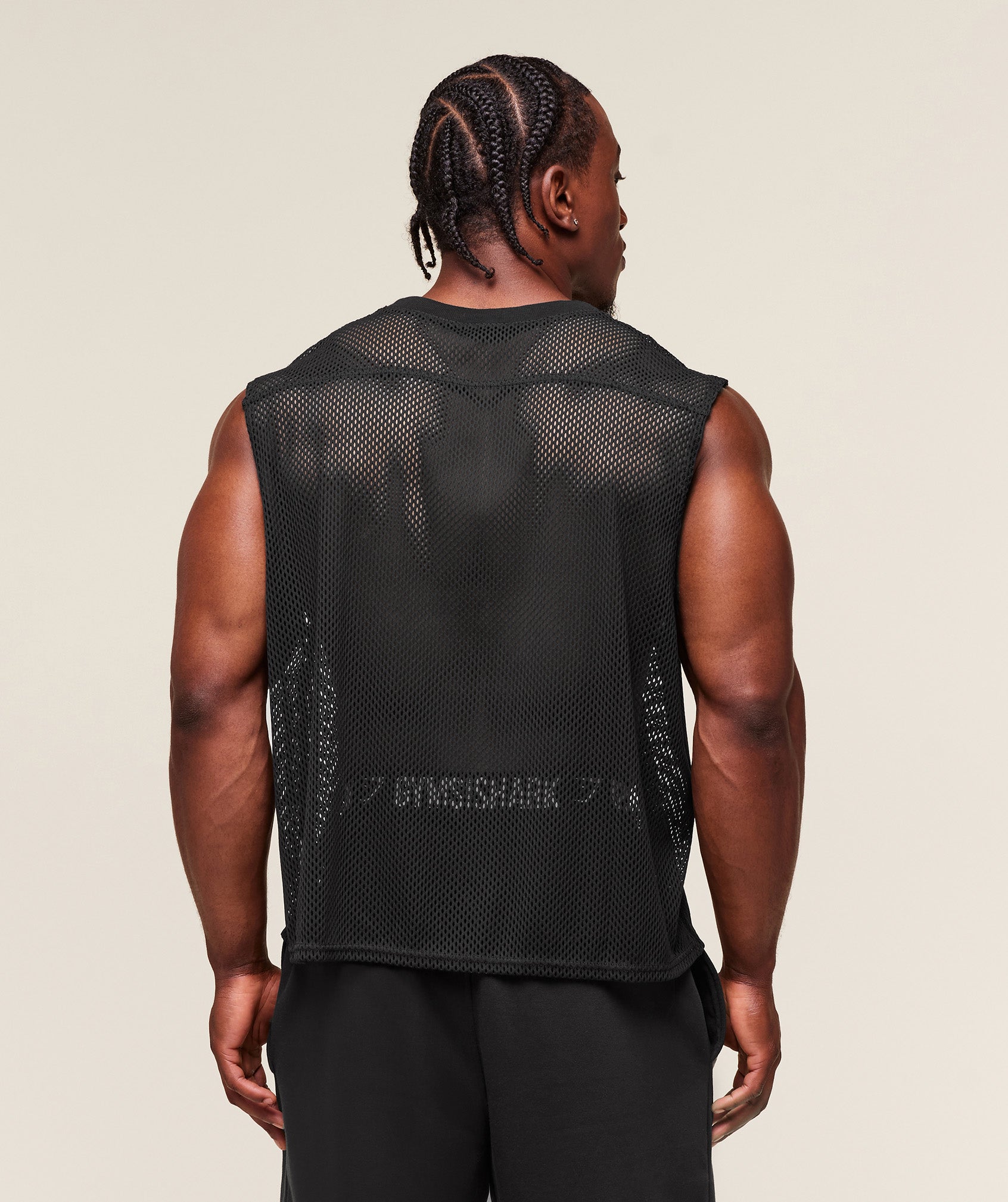 Gymshark Mesh Oversized Tank Black