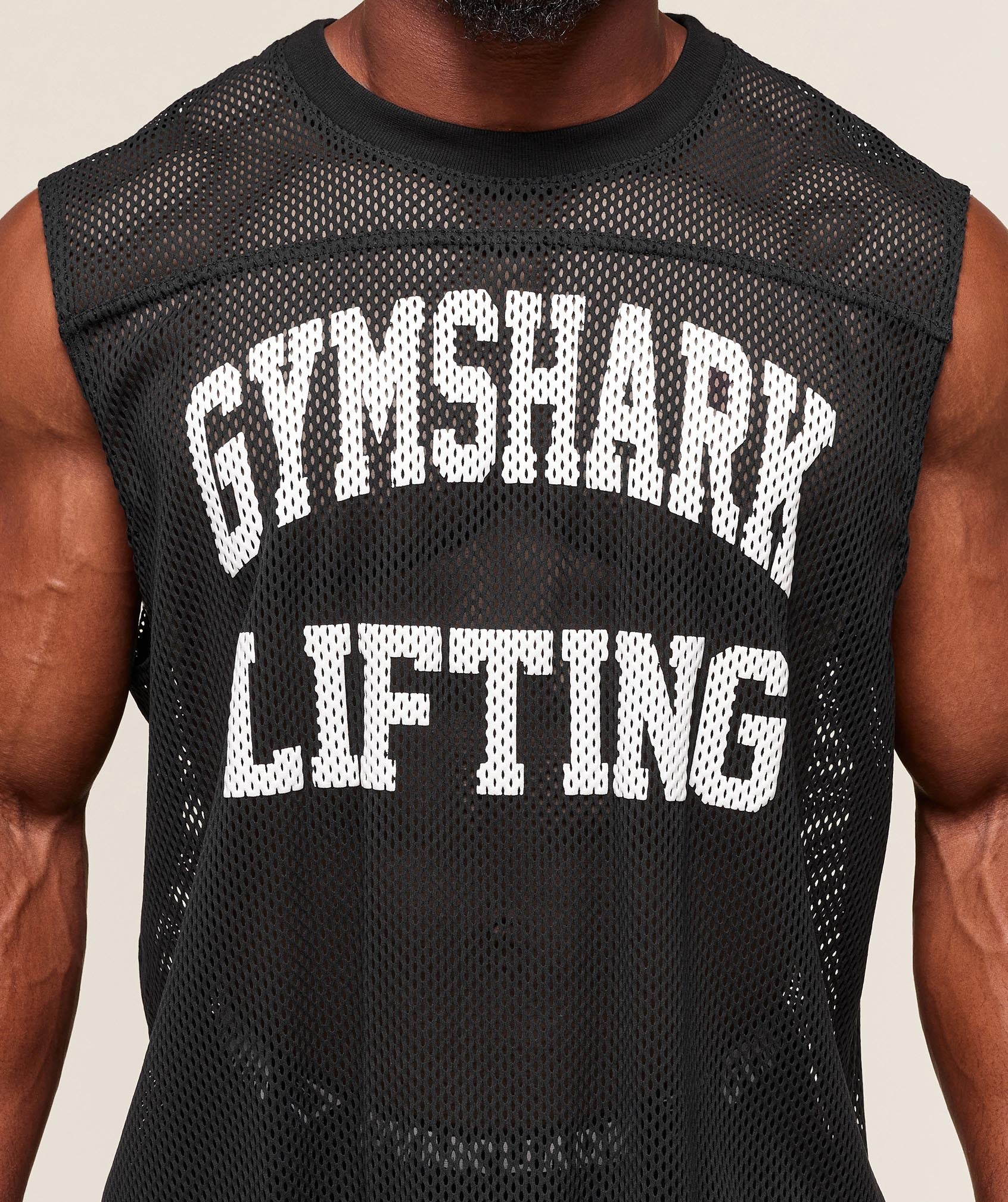 Gymshark Mesh Oversized Tank Black