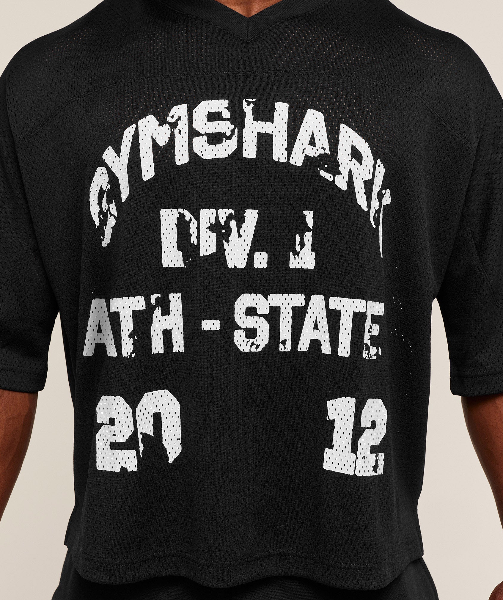 Gymshark Graphic Mesh Oversized T-Shirt Black