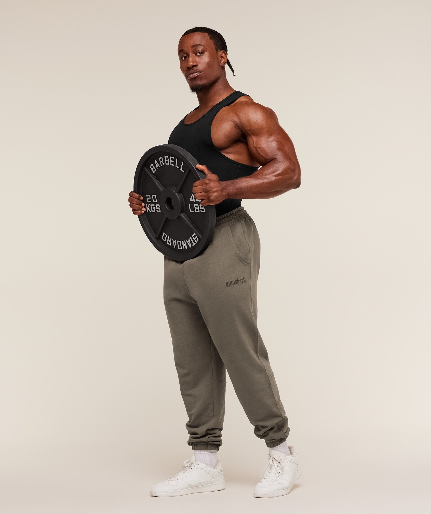 Gymshark Olde English Joggers Camo Brown