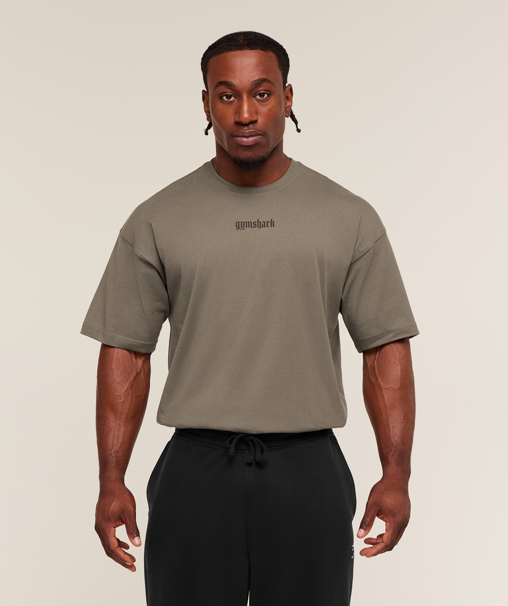 Gymshark Olde English T-Shirt Camo Brown