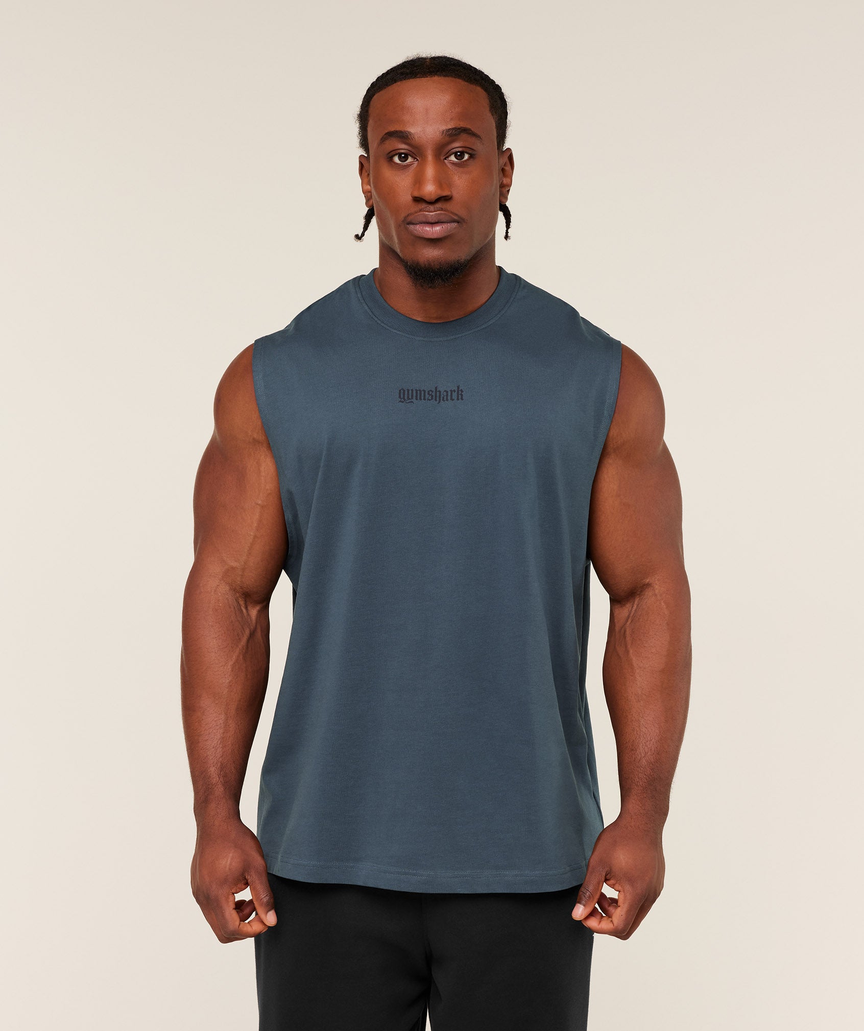 Gymshark Olde English Tank Gs Stealth Blue