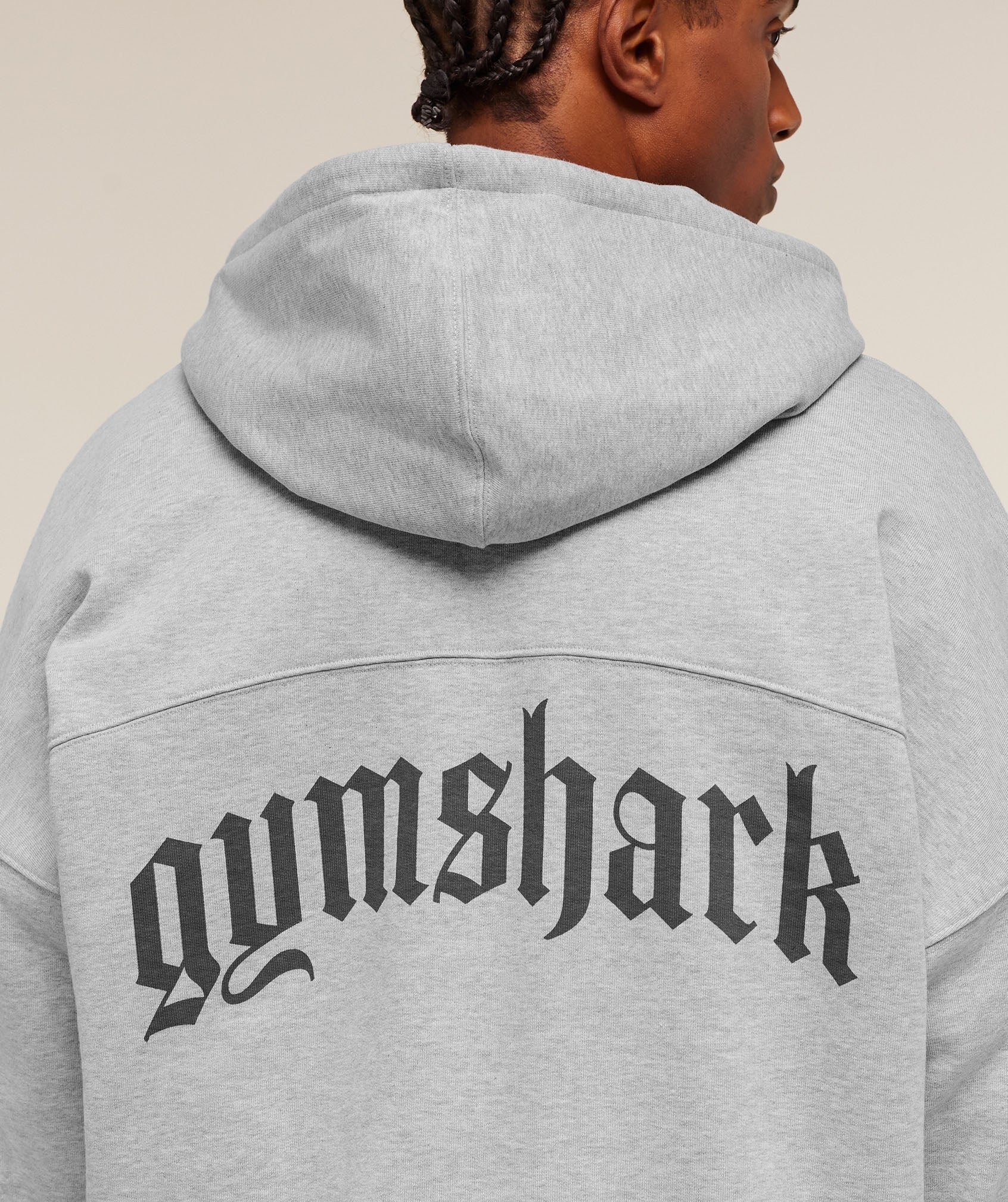 Gymshark Olde English Zip Up Hoodie Soft Grey Marl
