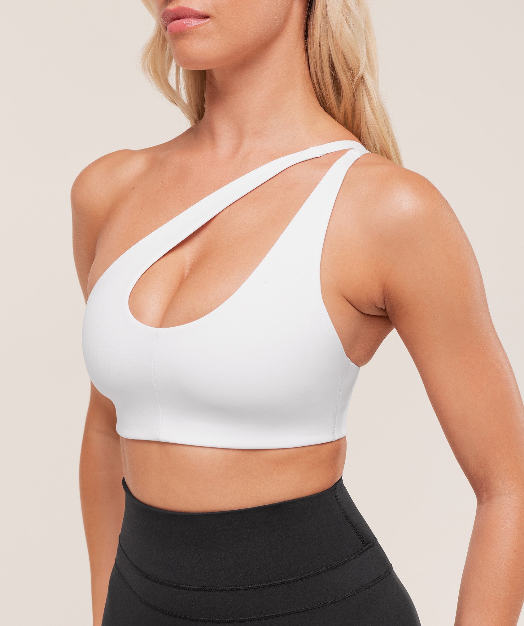 Women's Gymshark One Shoulder Sports Bra White
