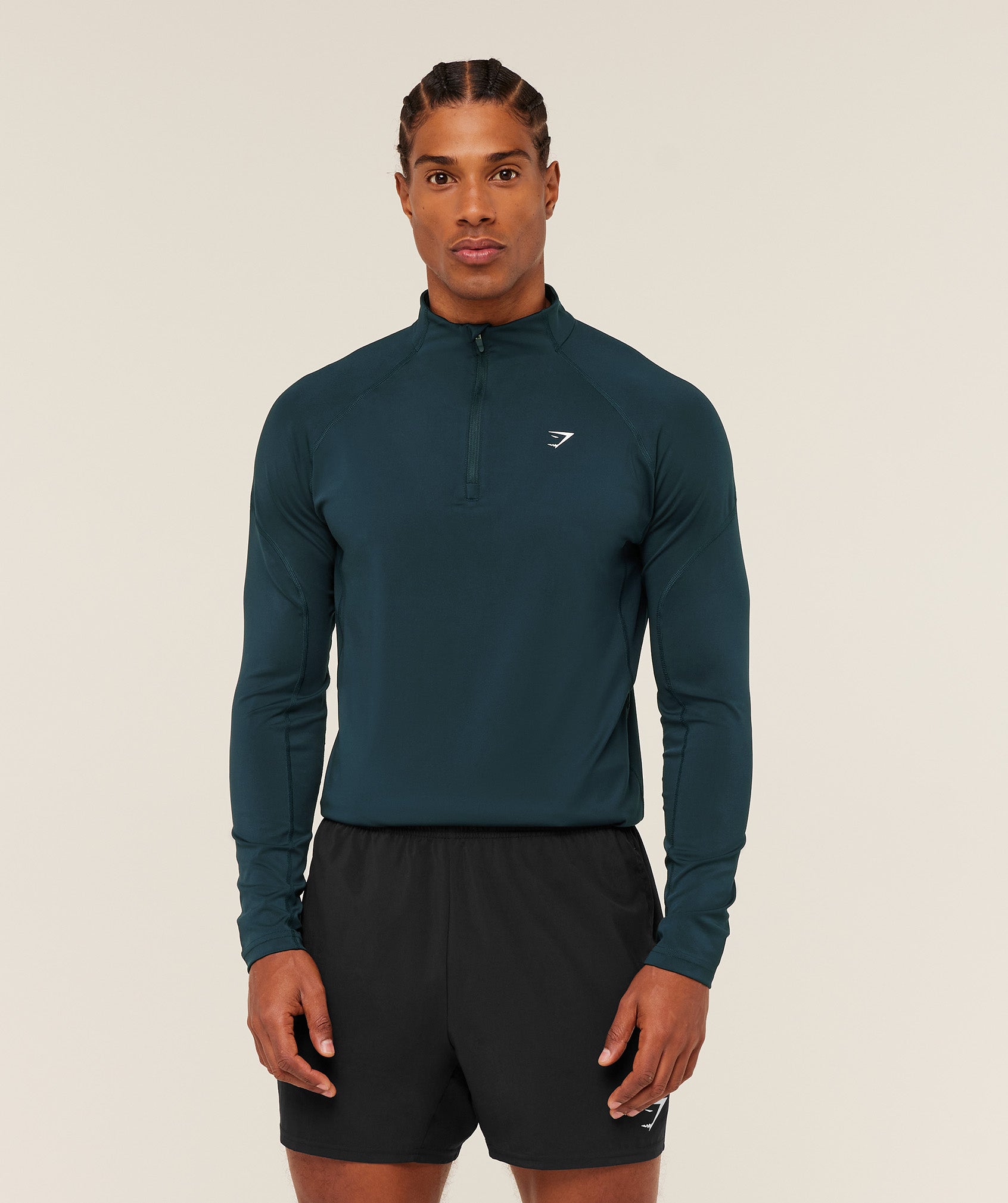 Gymshark Performance 1/4 Zip Deep Petrol Blue