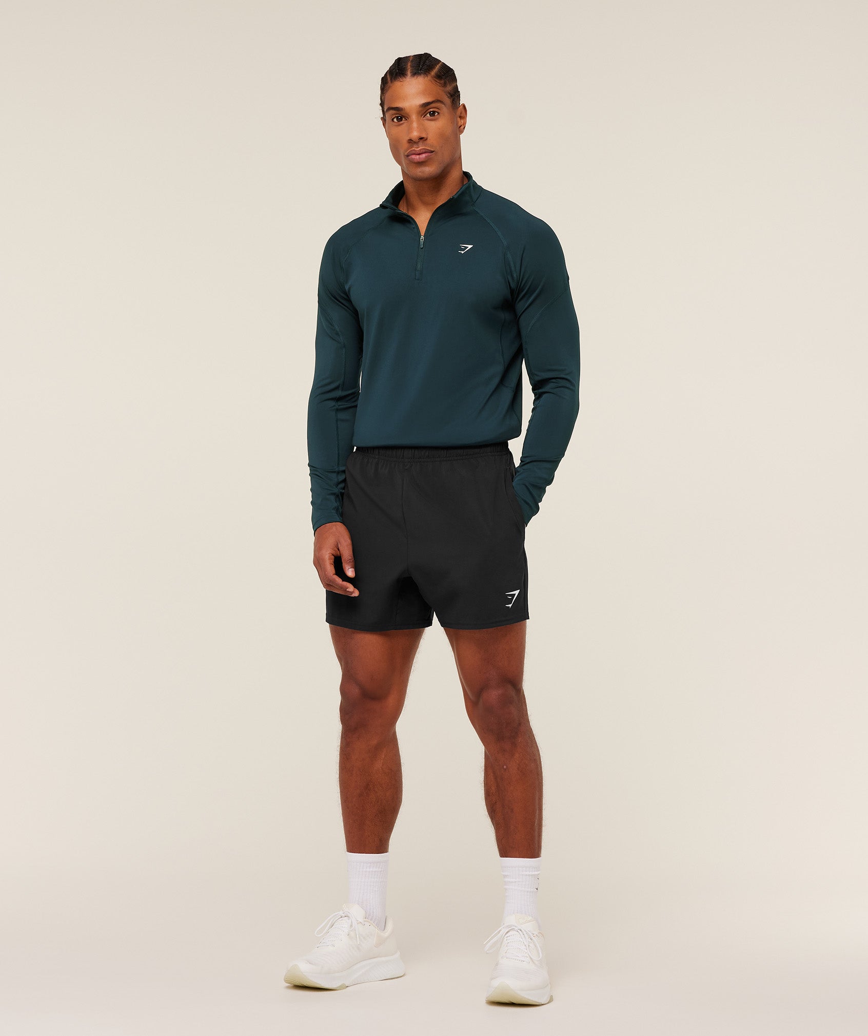 Gymshark Performance 1/4 Zip Deep Petrol Blue