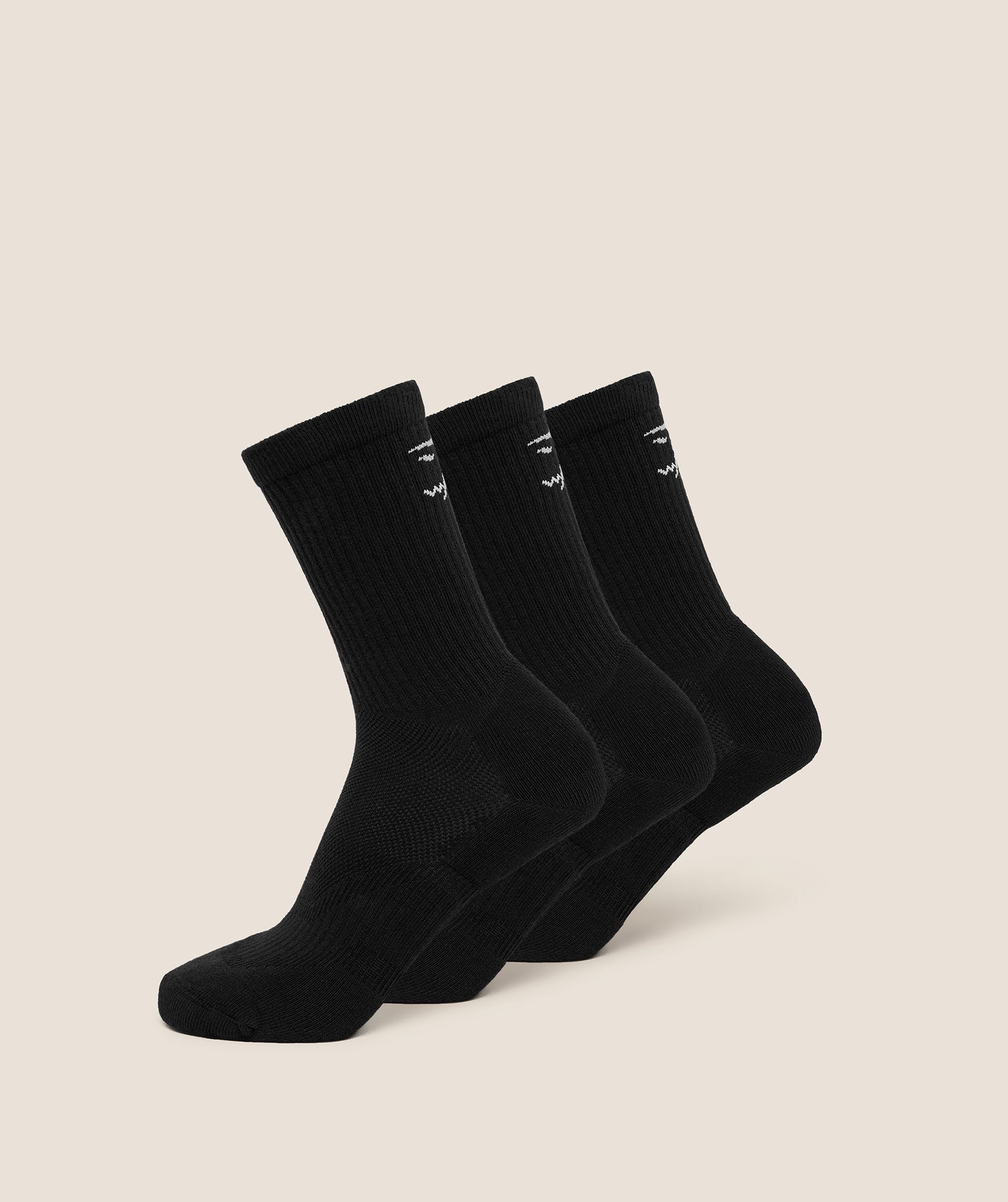 Women's Gymshark Performance Crew Socks 3Pk Gs Black