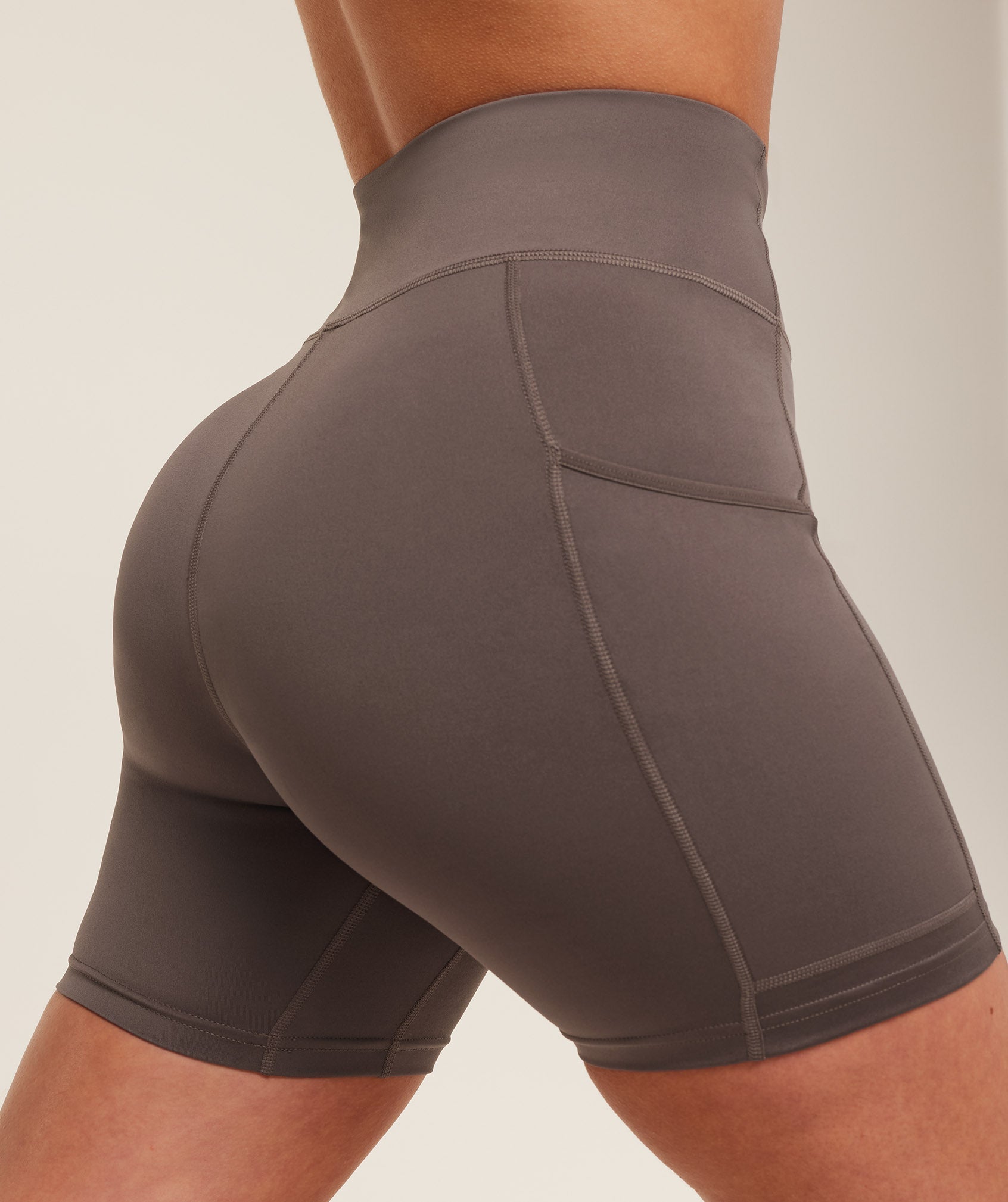 Women's Gymshark Pocket Shorts Cool Brown