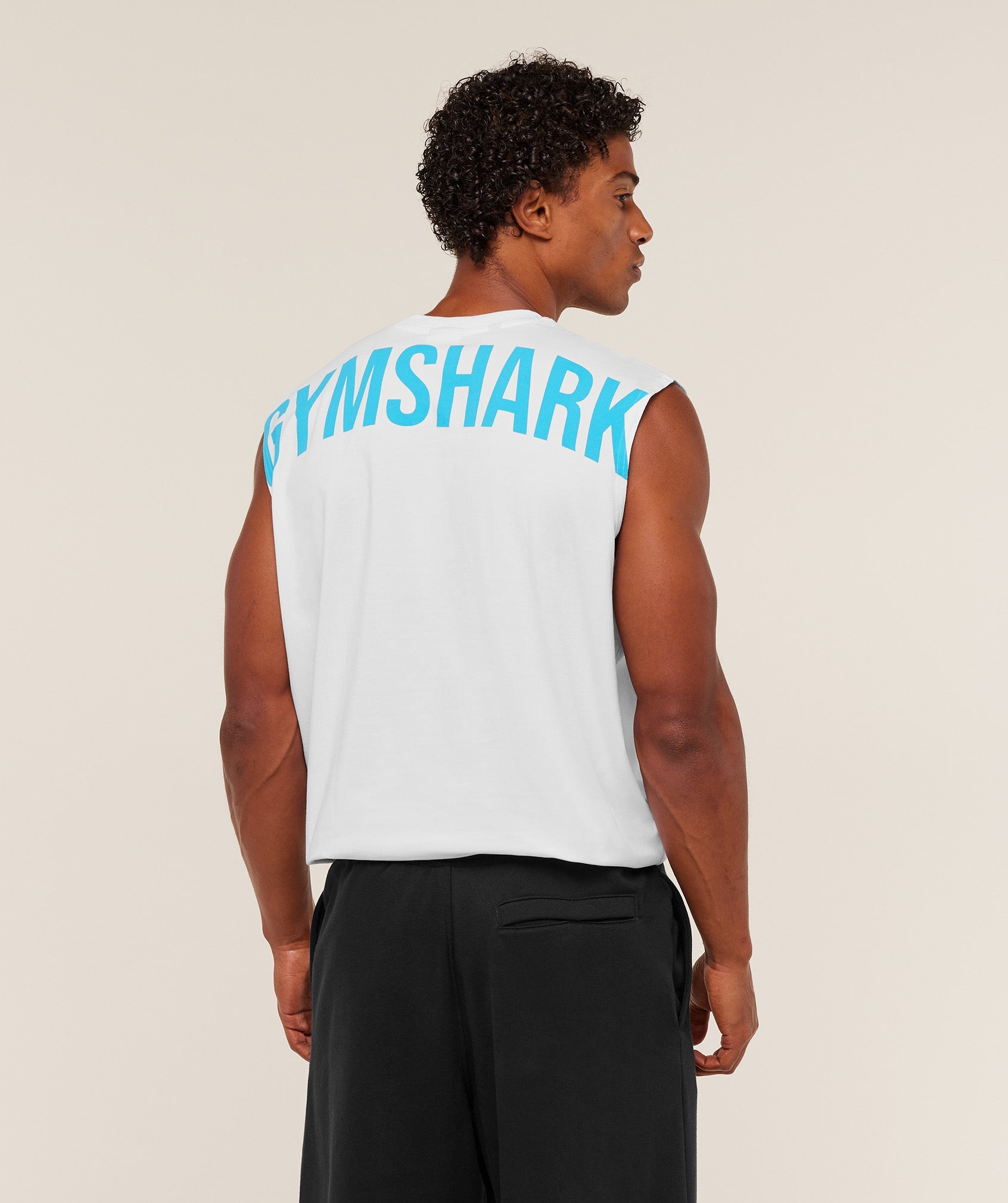 Gymshark Power Cut Off Tank Gs White