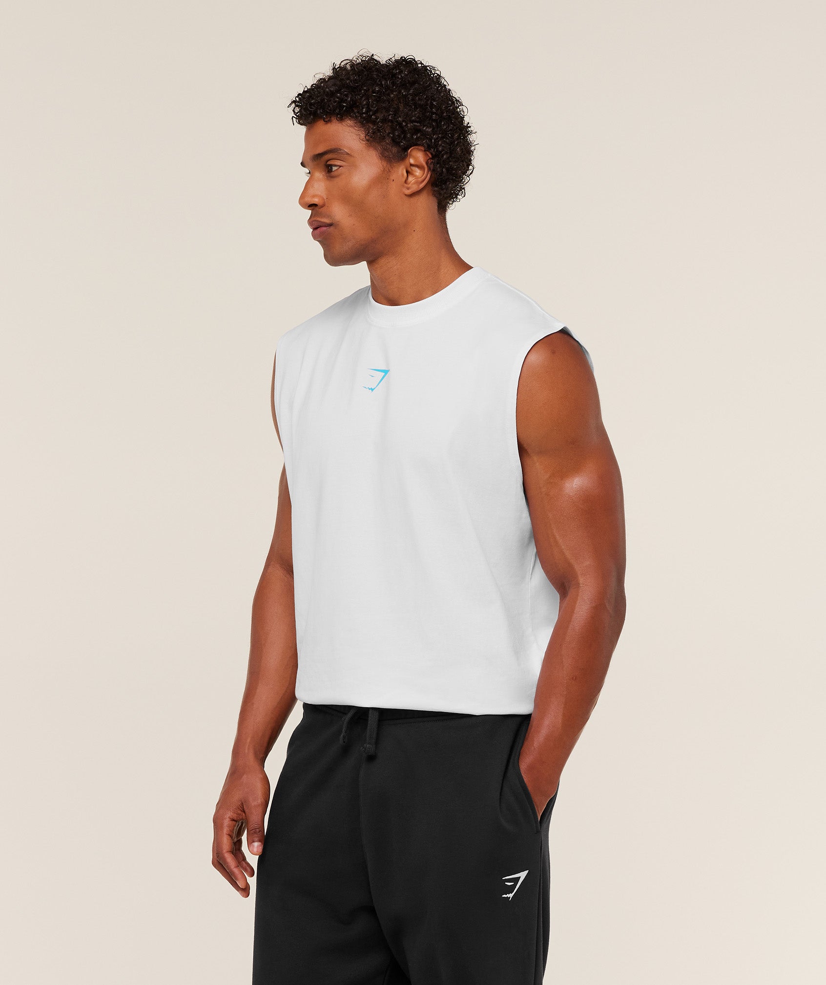 Gymshark Power Cut Off Tank Gs White