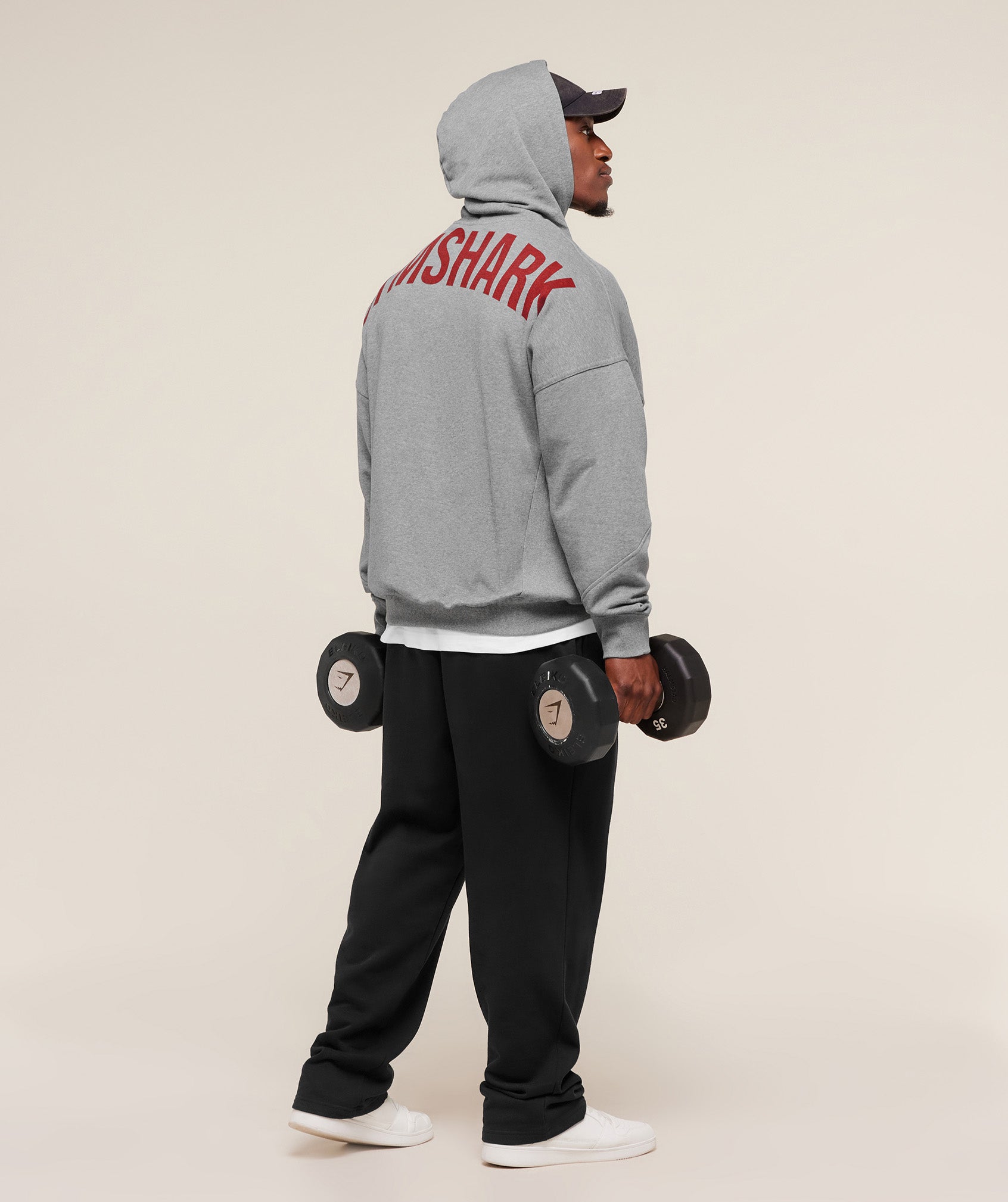 Gymshark Power Oversized Hoodie Charcoal Core Marl