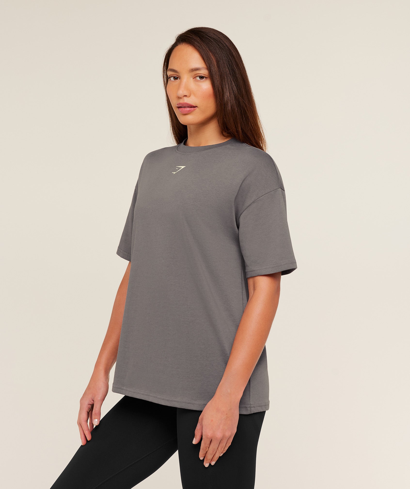 Women's Gymshark Power Oversized T-Shirt Cool Brown