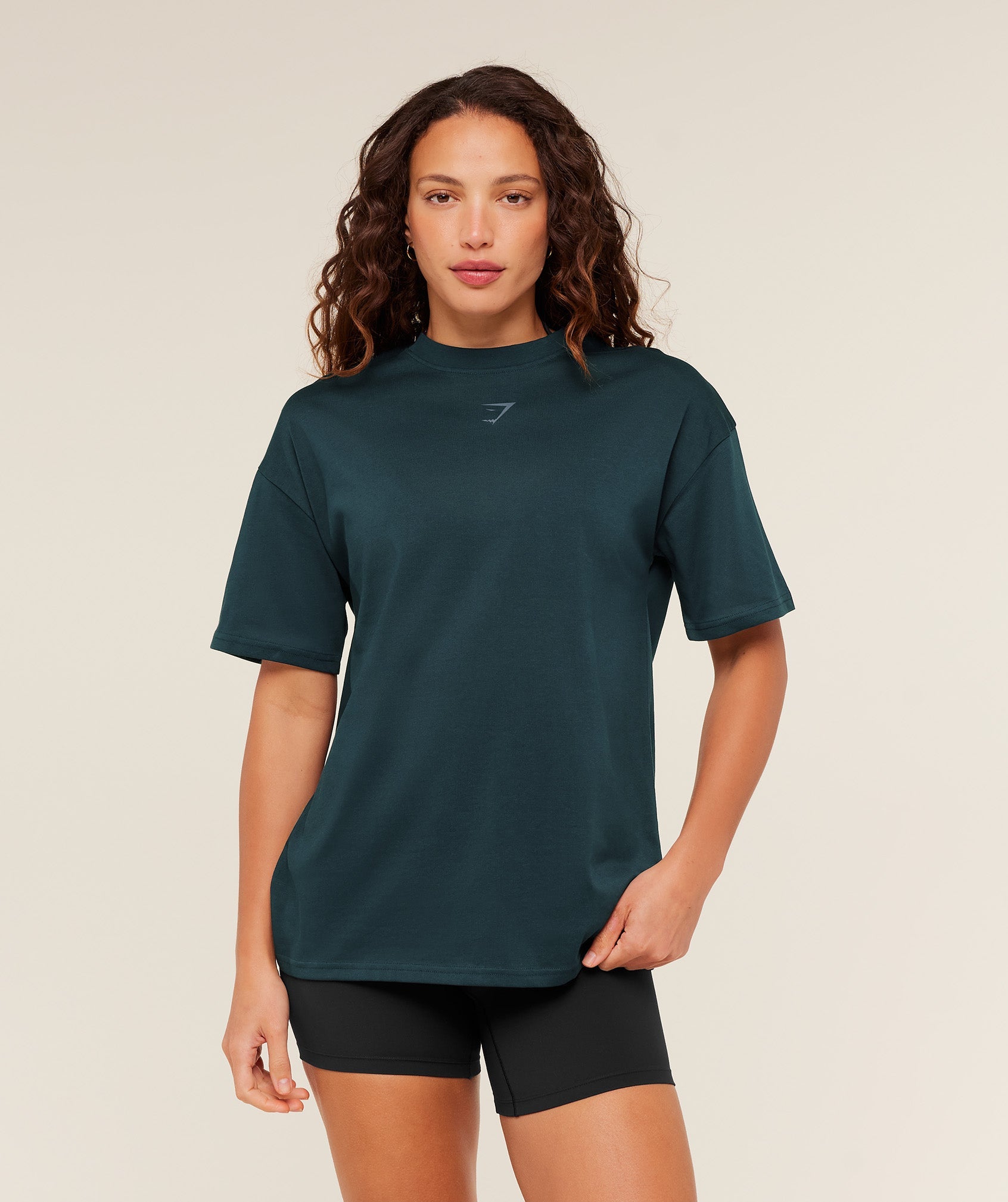Women's Gymshark Gs Power Oversized T-Shirt Deep Petrol Blue