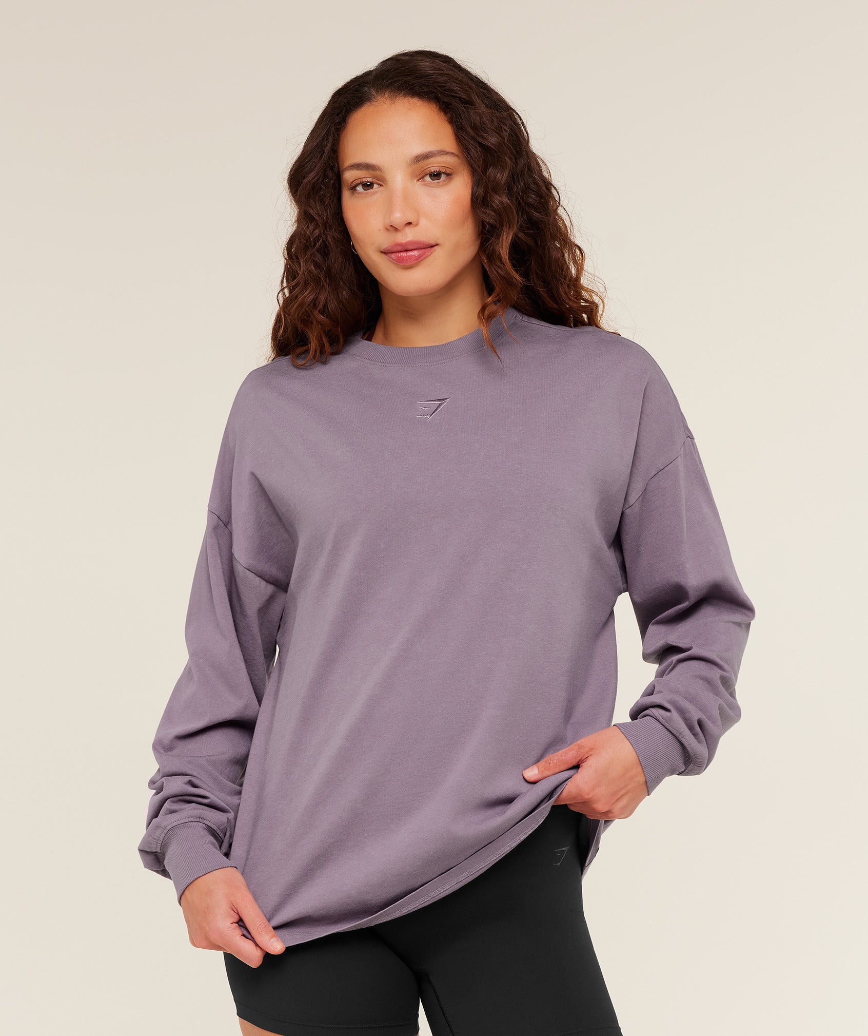 Women's Gymshark Power Washed Long Sleeve Top Dusk Purple