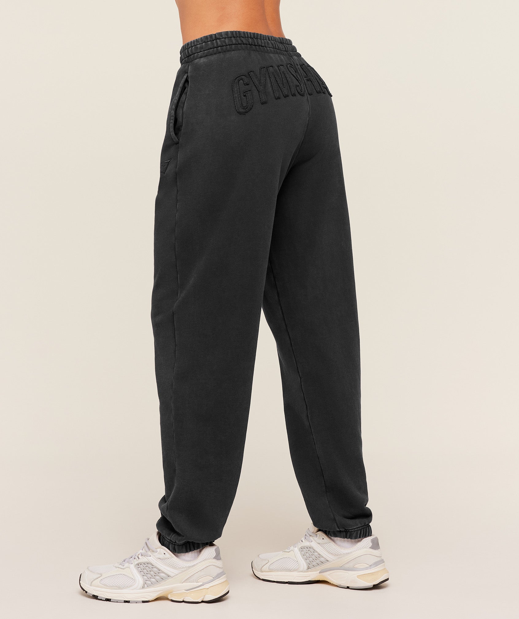 Women's Gymshark Power Washed Cuff Joggers Black