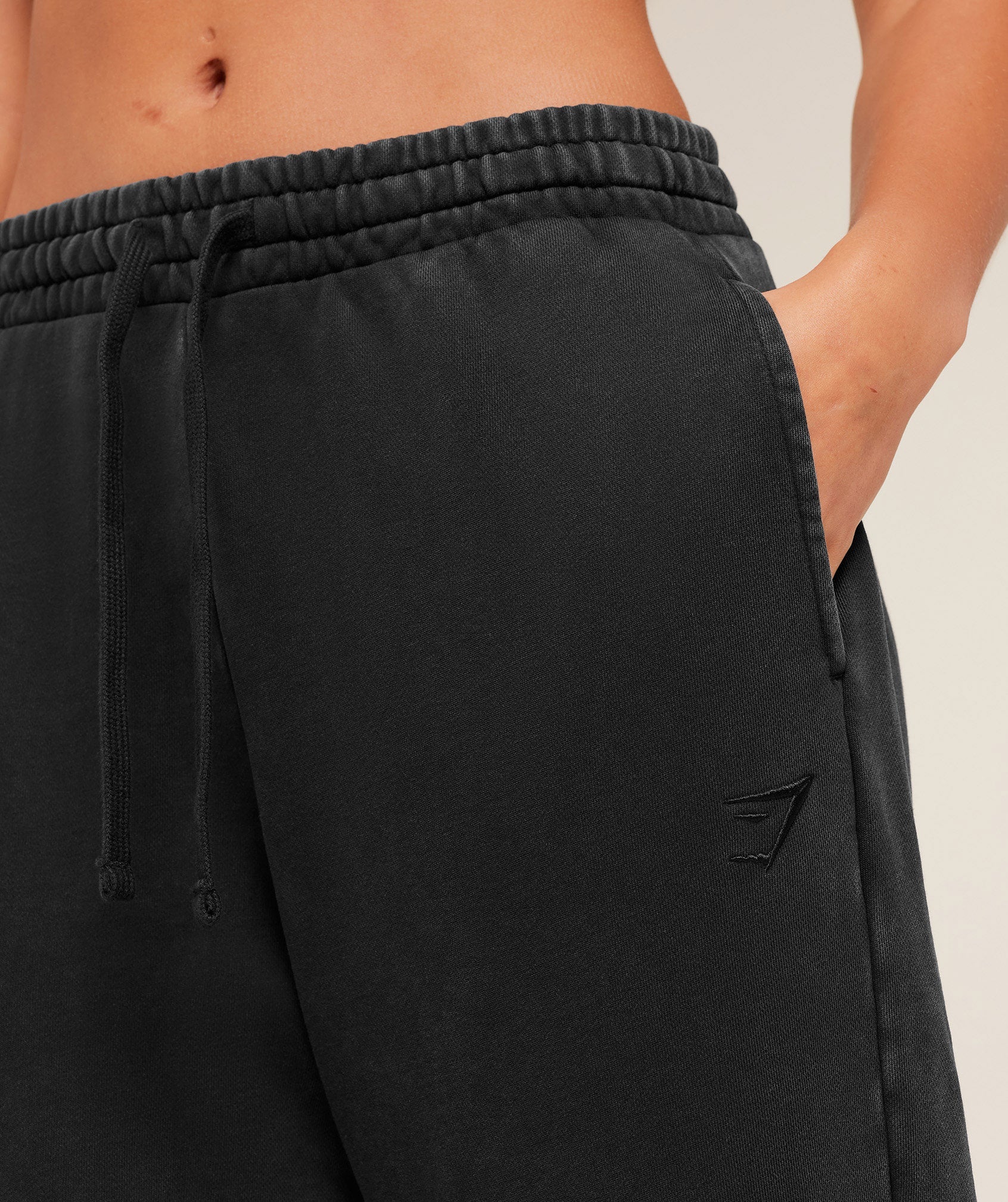 Women's Gymshark Power Washed Cuff Joggers Black