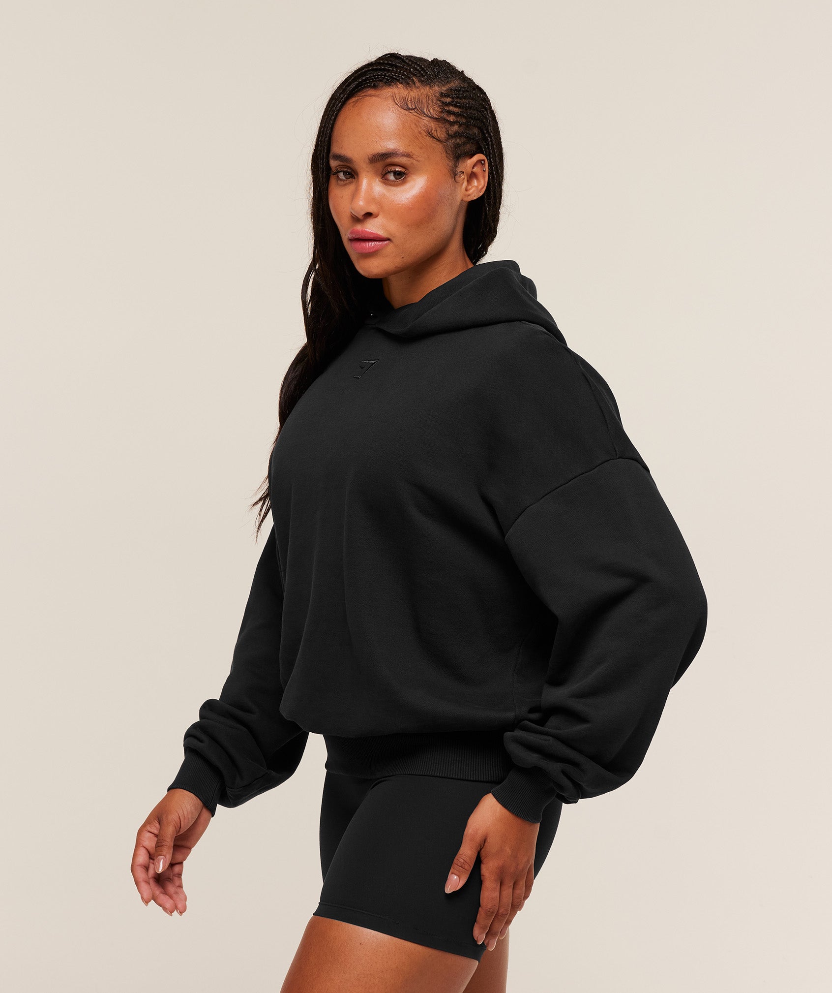 Women's Gymshark Power Washed Oversized Hoodie Black
