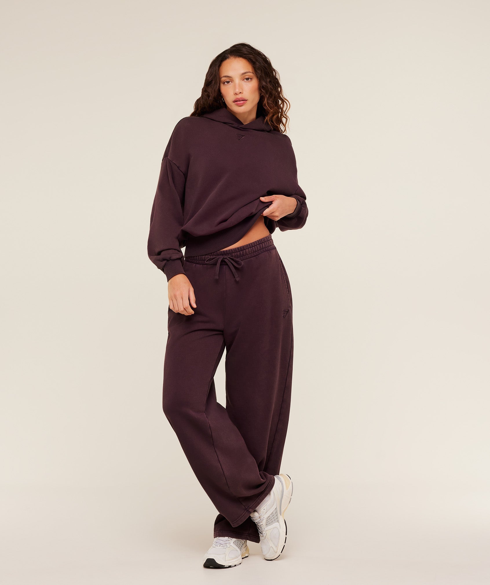 Women's Gymshark Power Washed Oversized Hoodie Cherry Purple