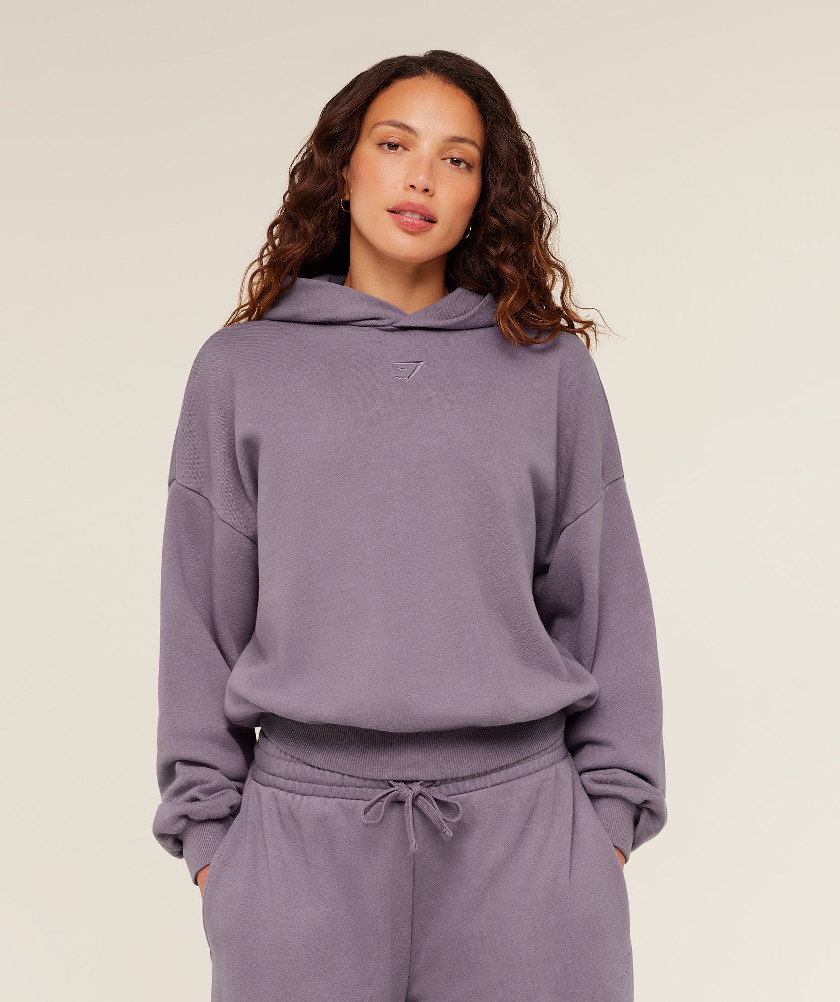 Women's Gymshark Power Washed Oversized Hoodie Dusk Purple