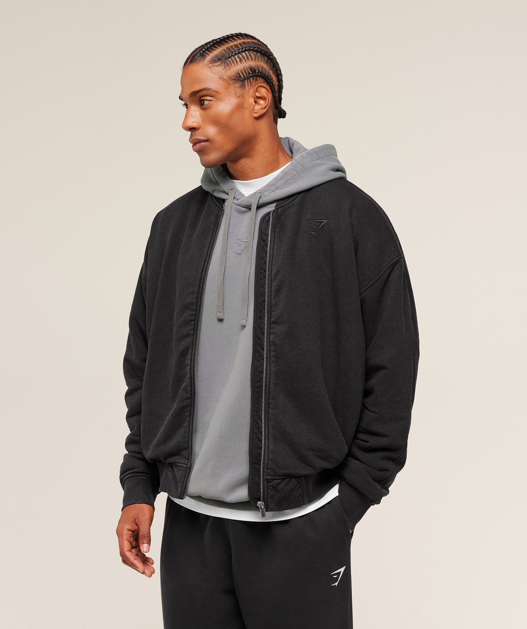 Gymshark Power Washed Jersey Track Jacket Gs Black