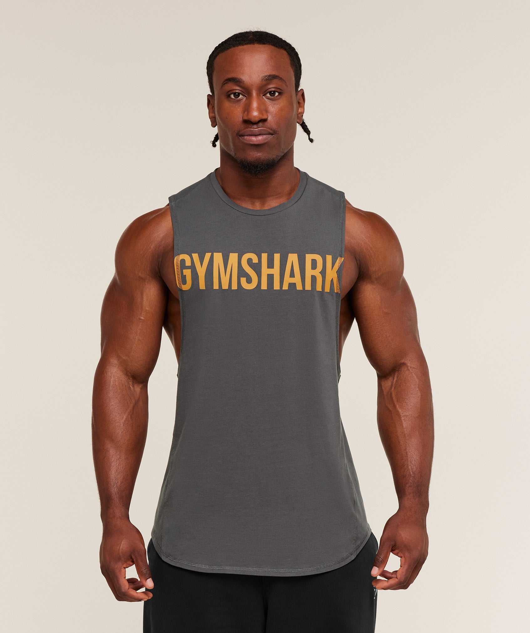 Gymshark Prime Drop Arm Tank Onyx Grey