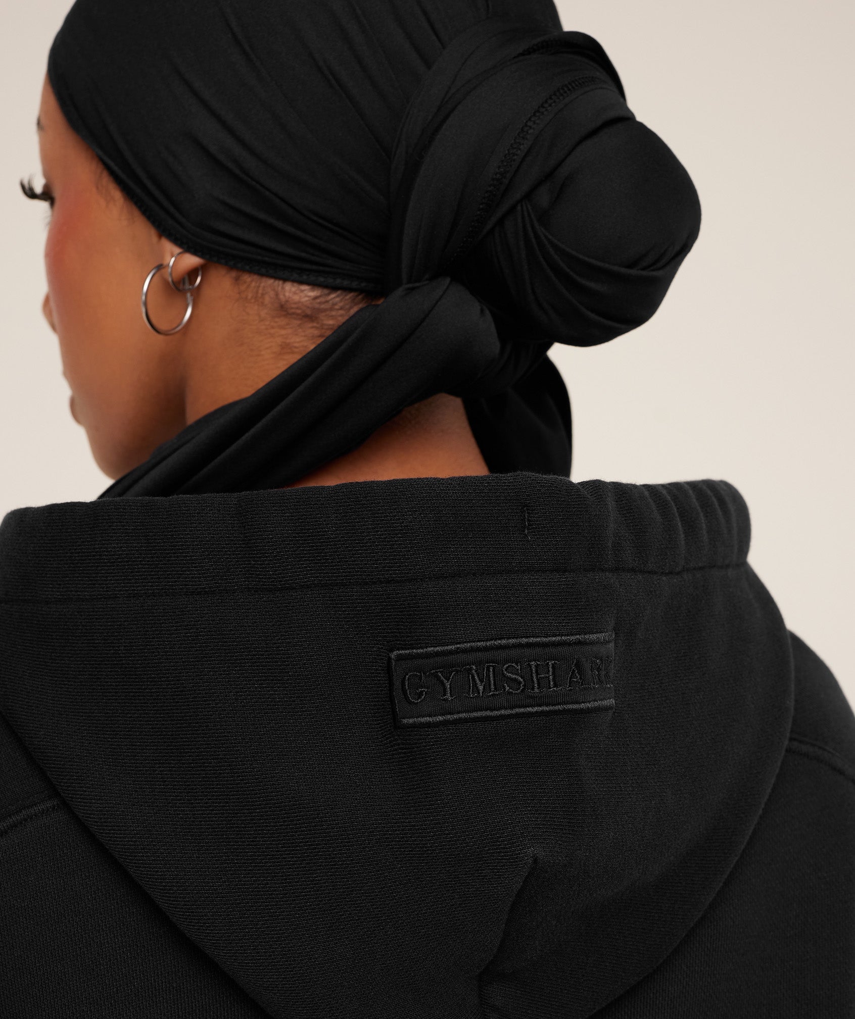 Women's Gymshark Pump Cover Structured Fleece Hoodie Black