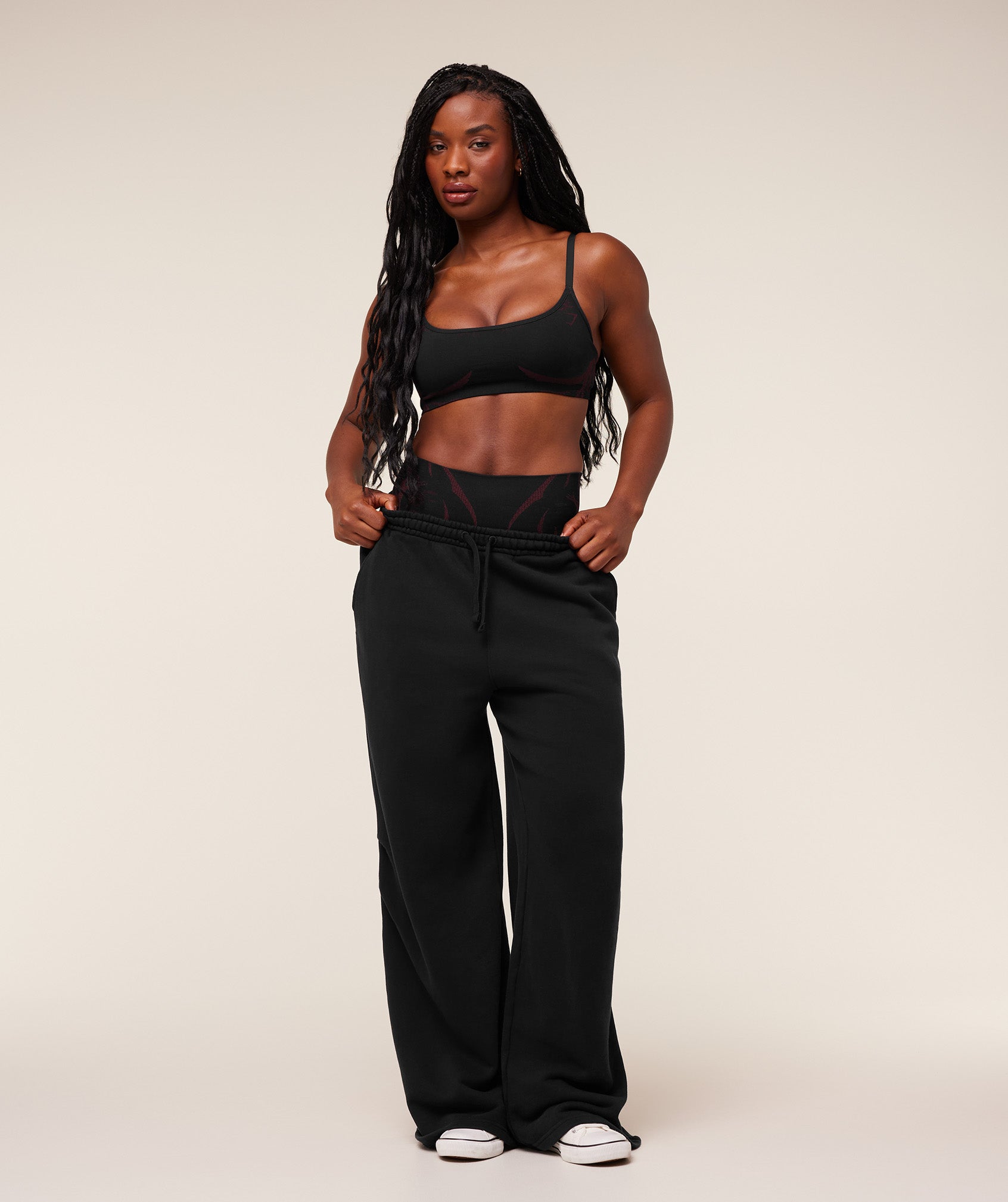 Women's Gymshark Pump Cover Structured Fleece Pants Black