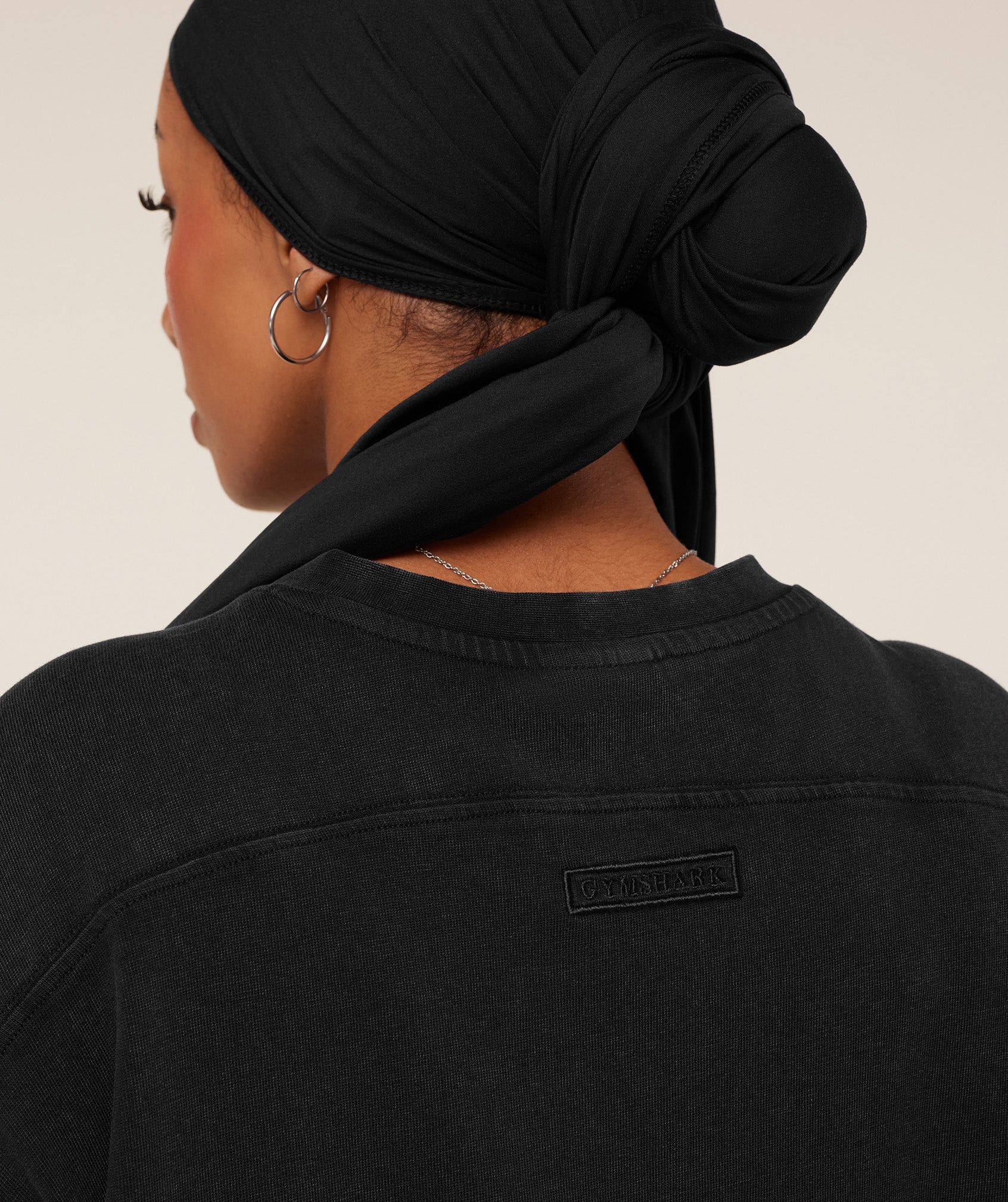 Women's Gymshark Pump Cover Structured Fleece Top Black